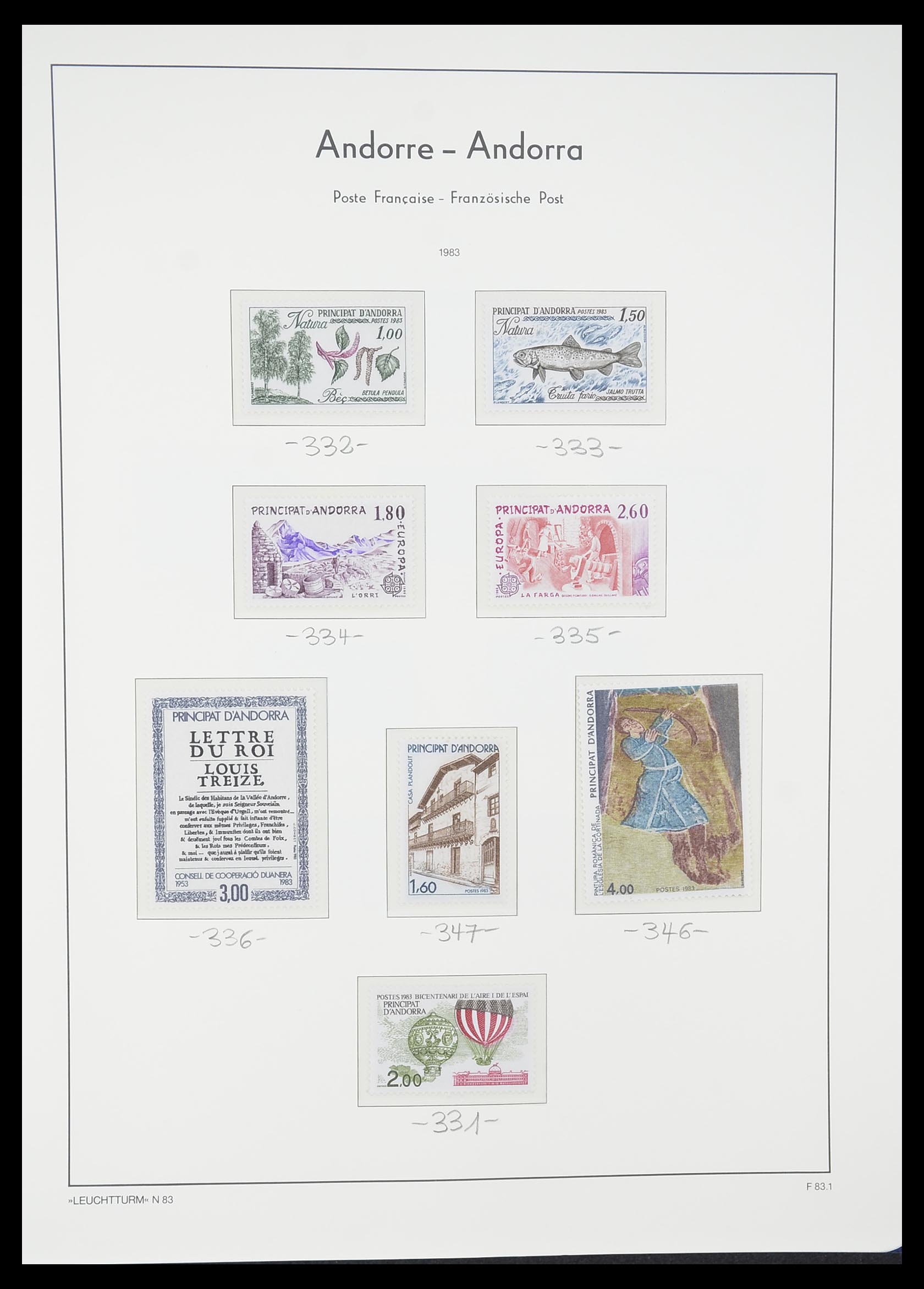 33316 035 - Postzegelverzameling 33316 Frans Andorra 1931-2016!