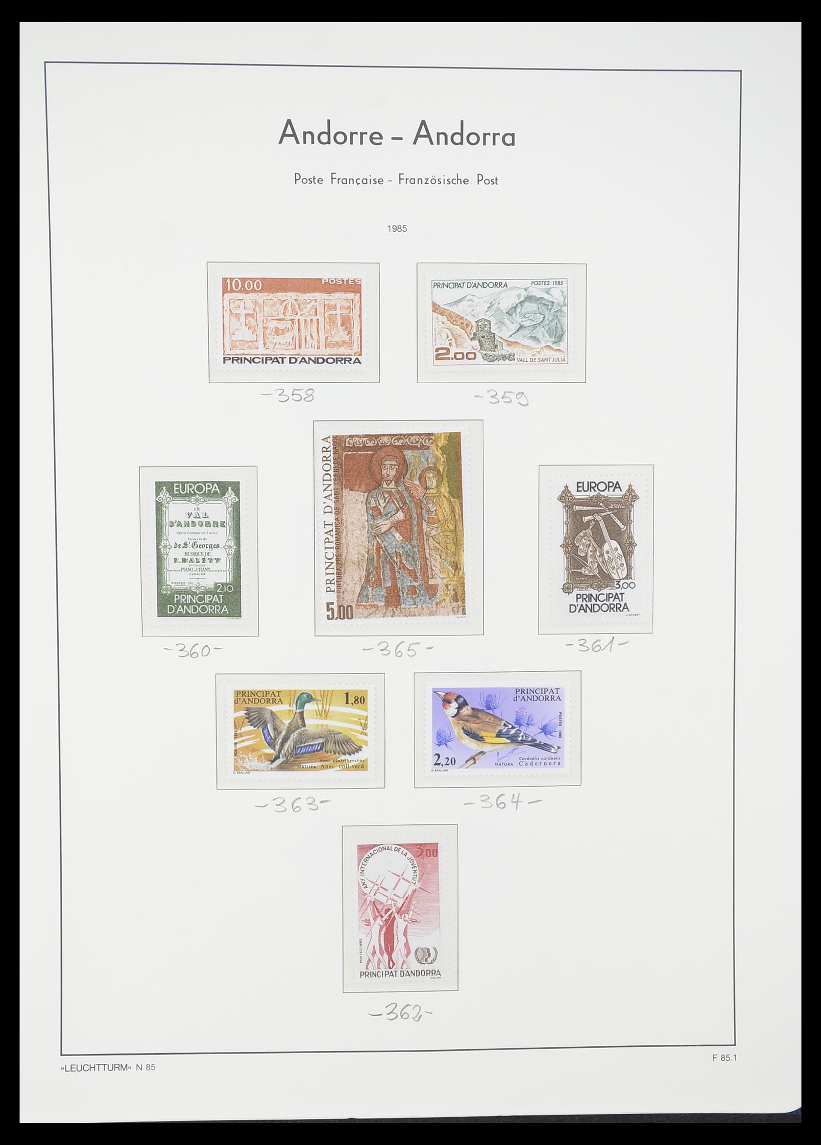 33316 039 - Postzegelverzameling 33316 Frans Andorra 1931-2016!