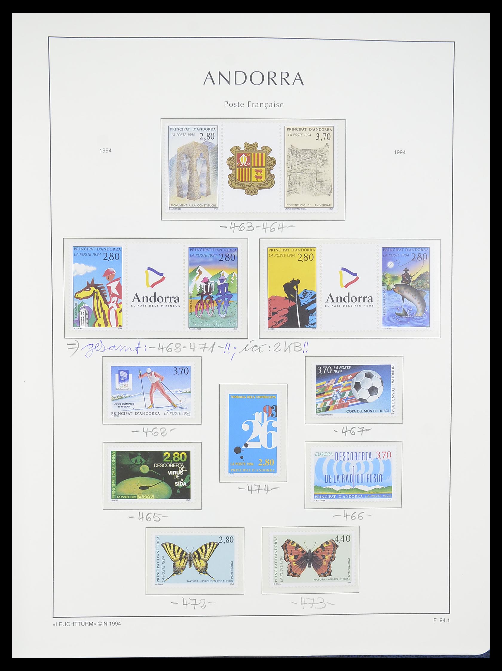 33316 051 - Postzegelverzameling 33316 Frans Andorra 1931-2016!