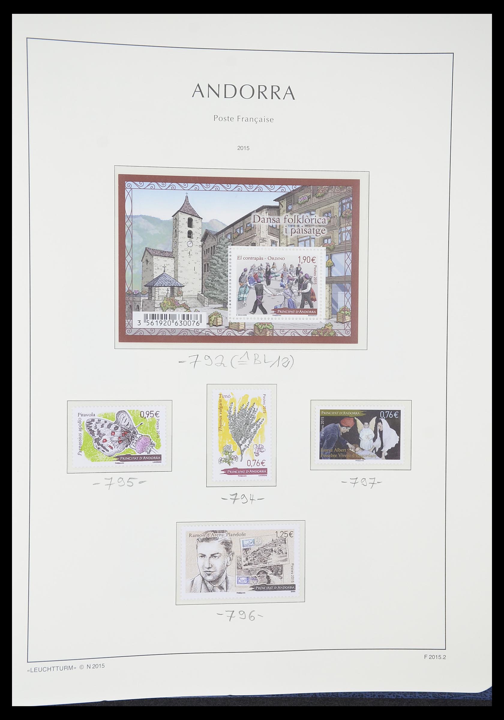 33316 092 - Postzegelverzameling 33316 Frans Andorra 1931-2016!