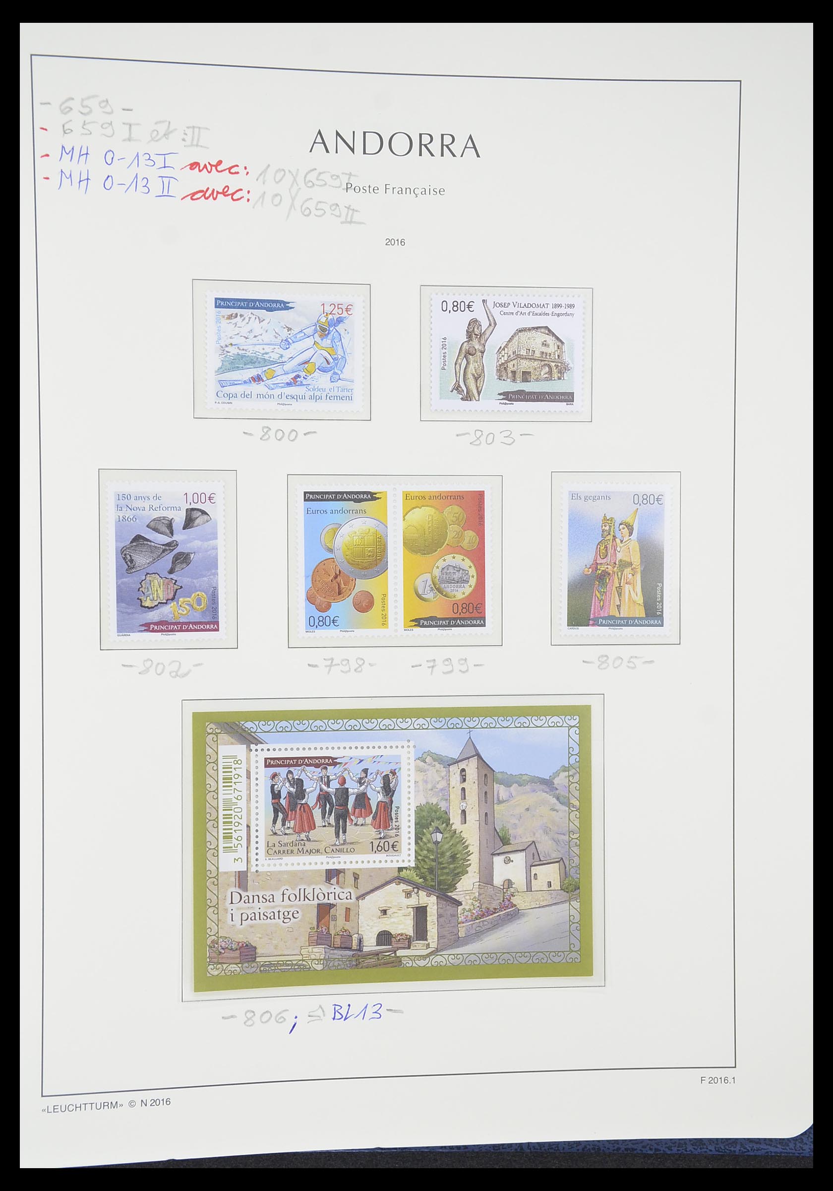 33316 093 - Postzegelverzameling 33316 Frans Andorra 1931-2016!