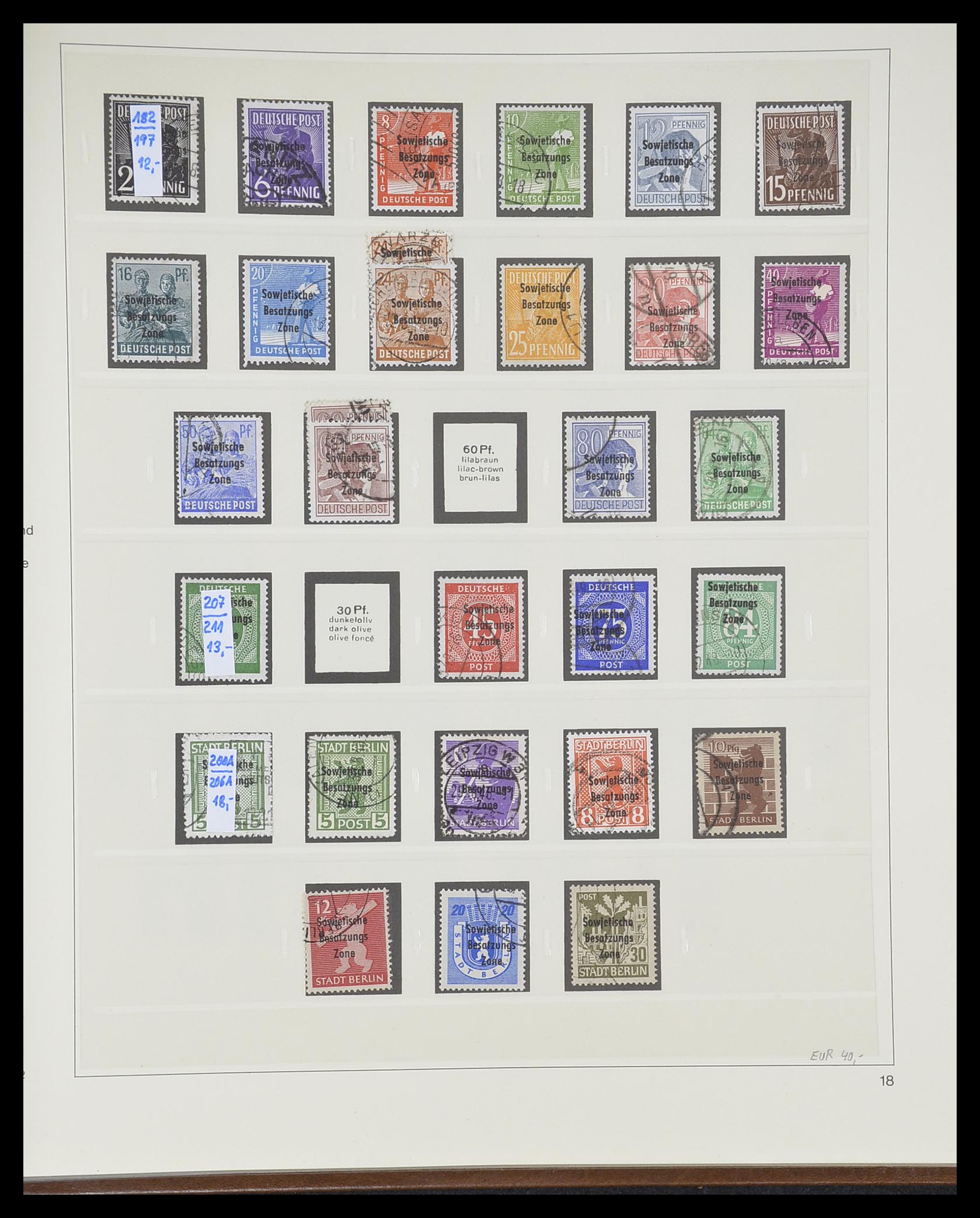 33317 018 - Postzegelverzameling 33317 Sovjet Zone 1945-1949.