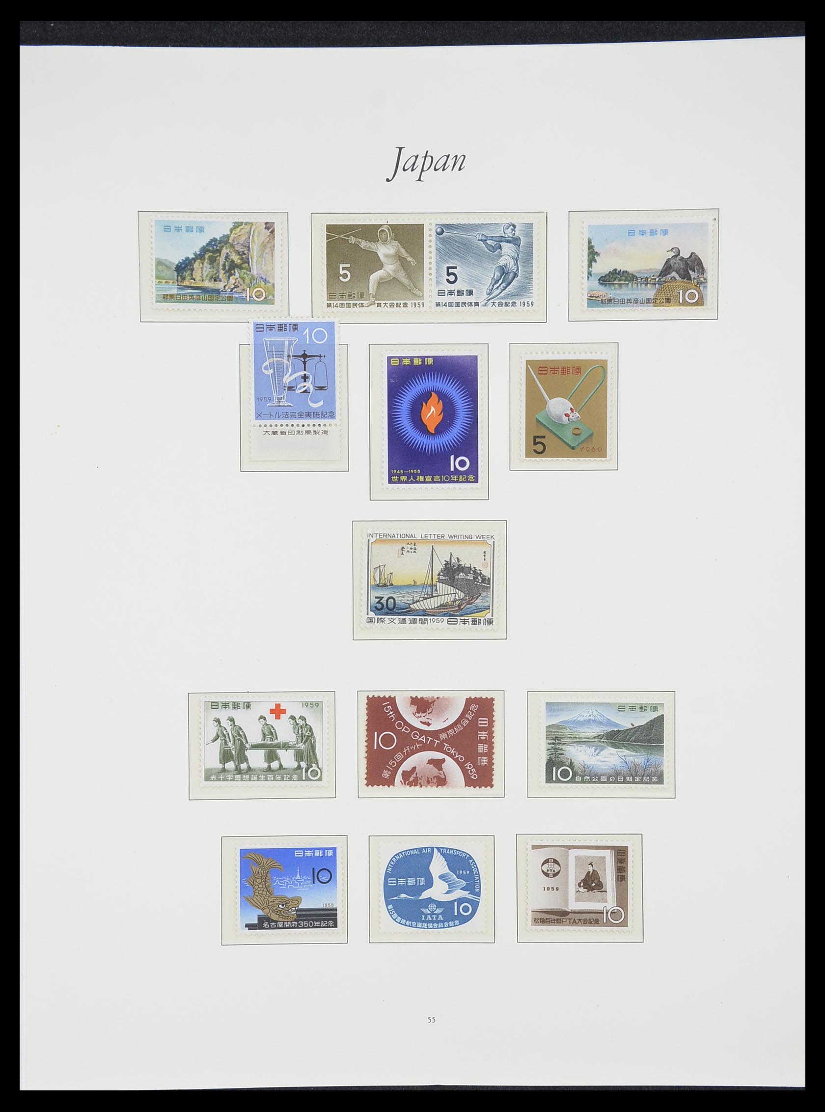 33321 053 - Postzegelverzameling 33321 Japan 1946-1968.