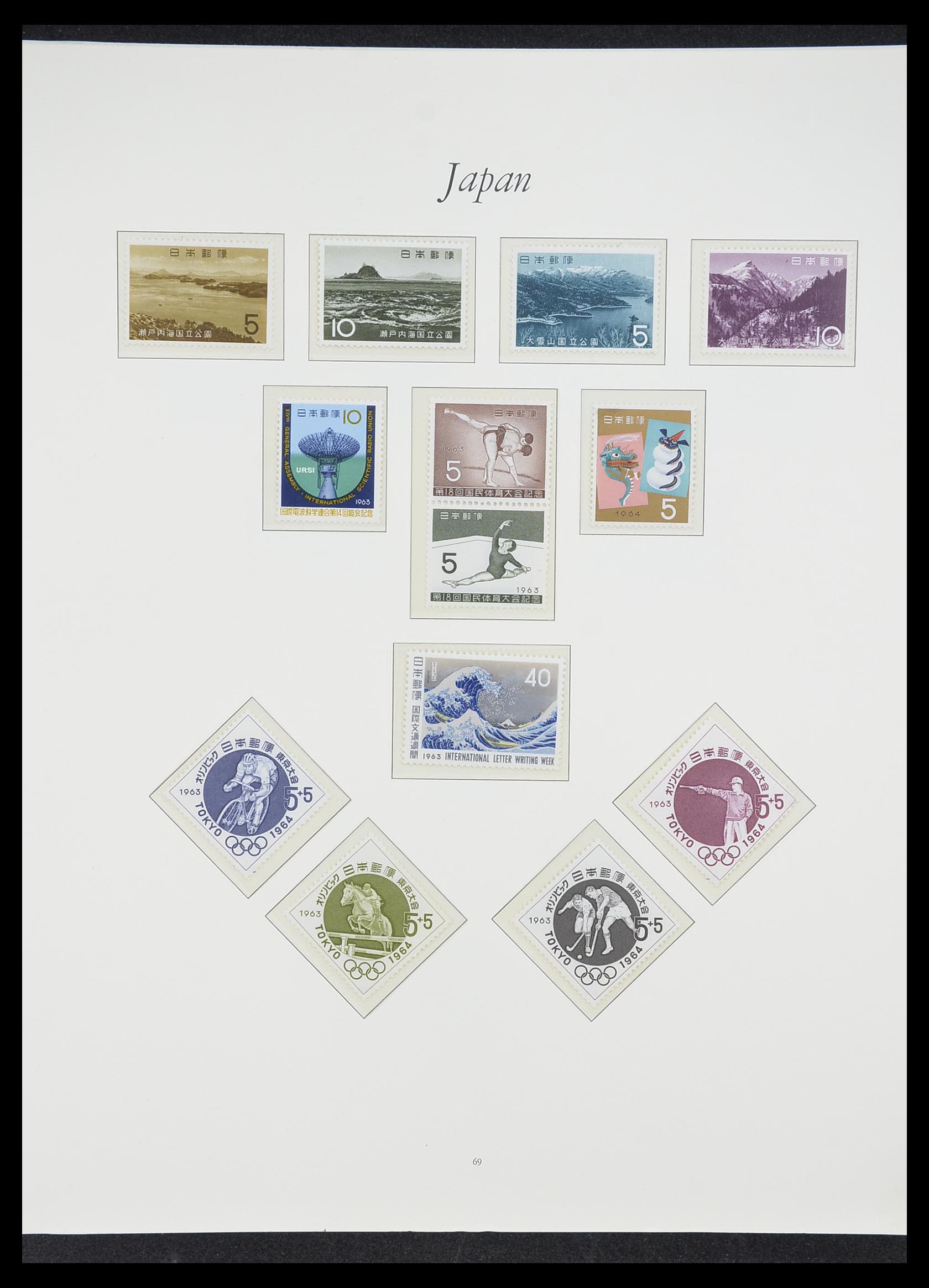 33321 067 - Postzegelverzameling 33321 Japan 1946-1968.