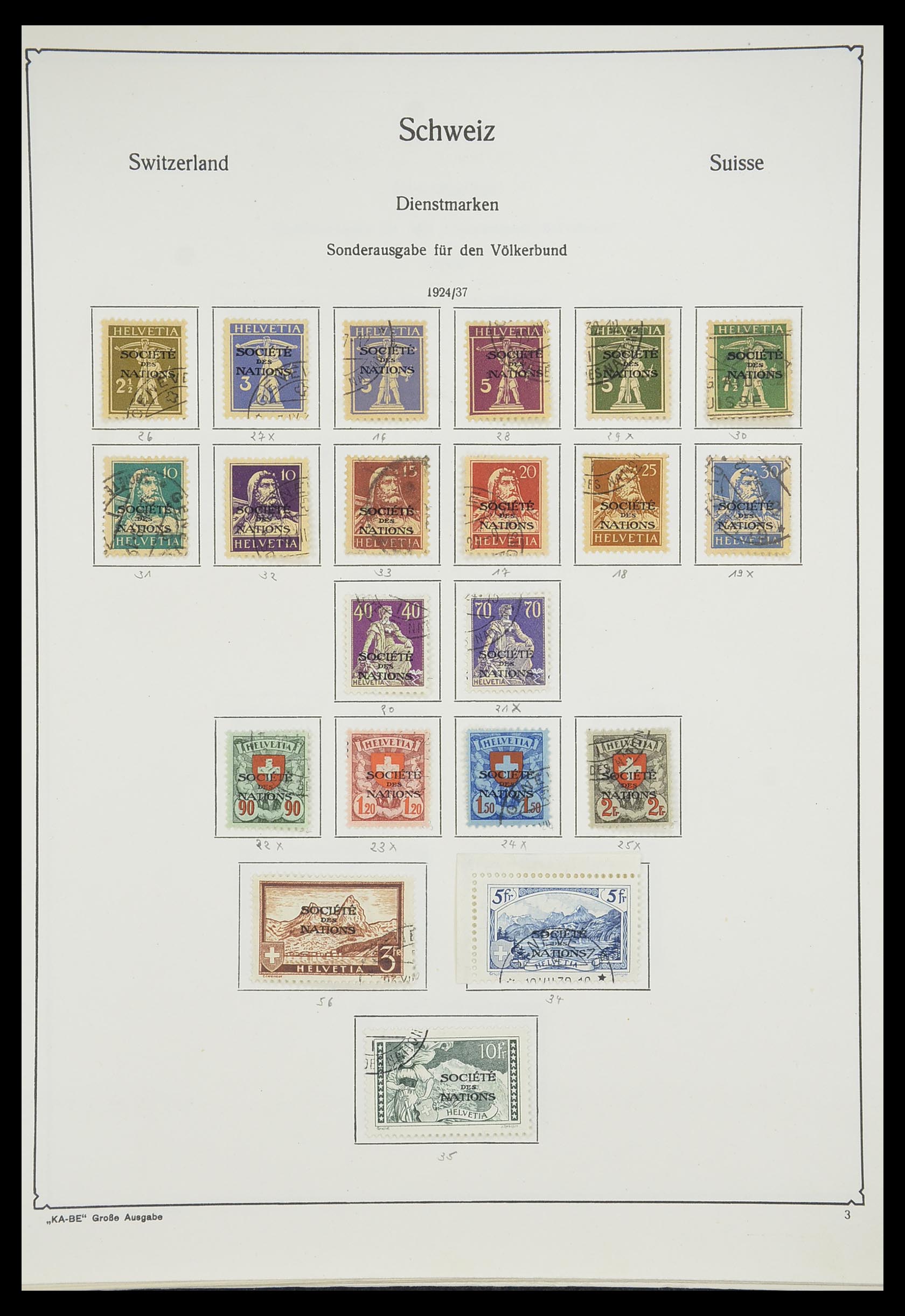 33327 003 - Postzegelverzameling 33327 Zwitserland dienst 1922-1989.