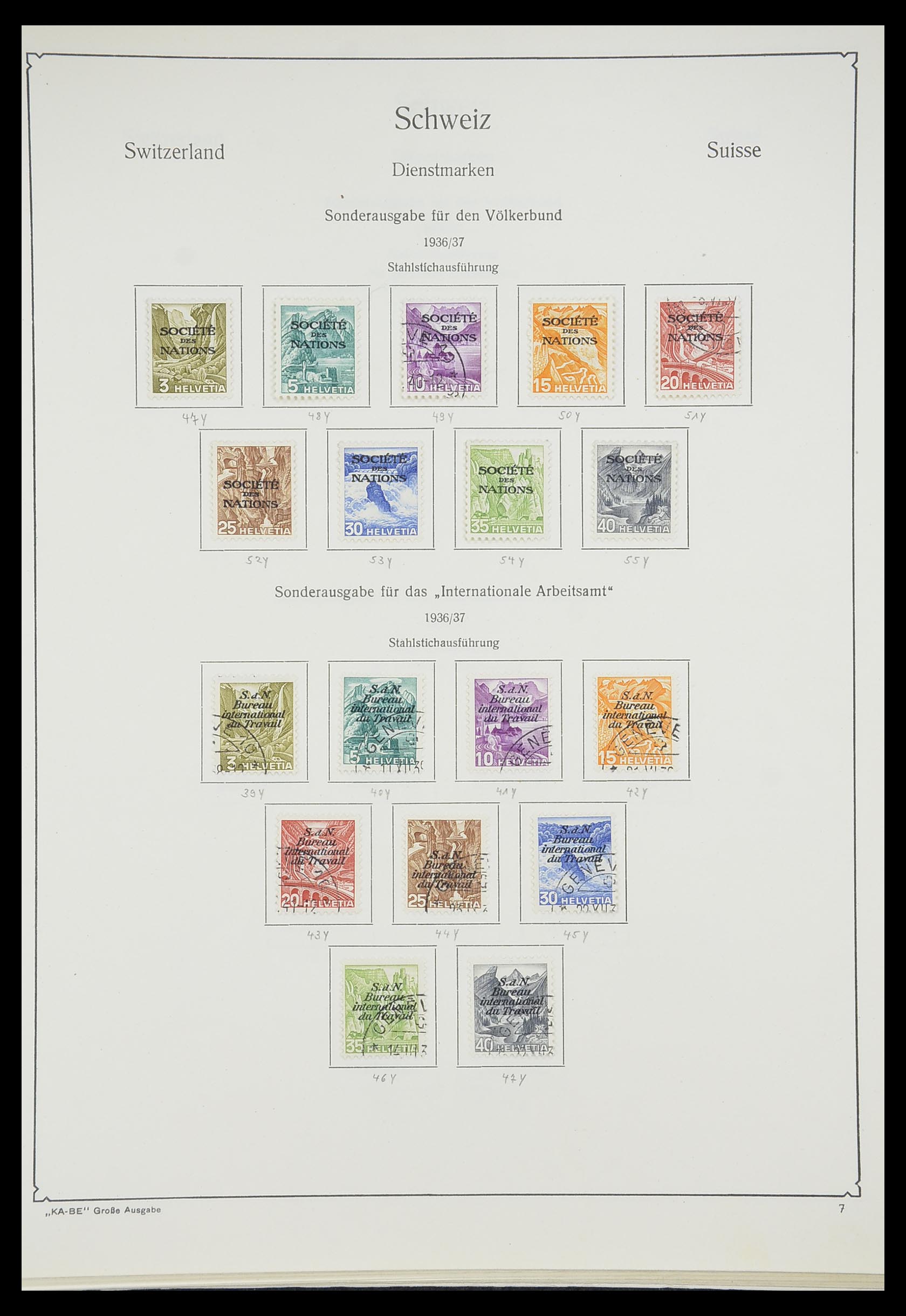 33327 008 - Postzegelverzameling 33327 Zwitserland dienst 1922-1989.