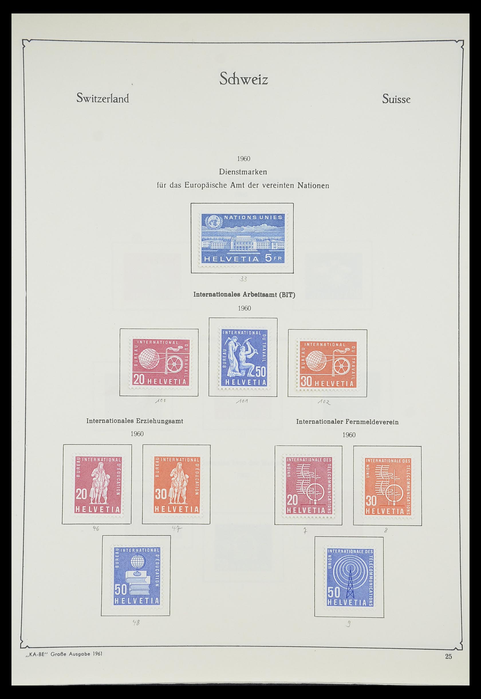 33327 026 - Postzegelverzameling 33327 Zwitserland dienst 1922-1989.