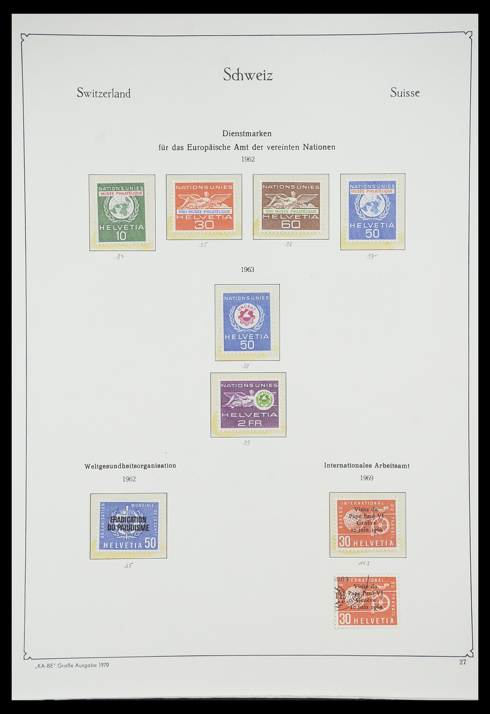 33327 028 - Postzegelverzameling 33327 Zwitserland dienst 1922-1989.