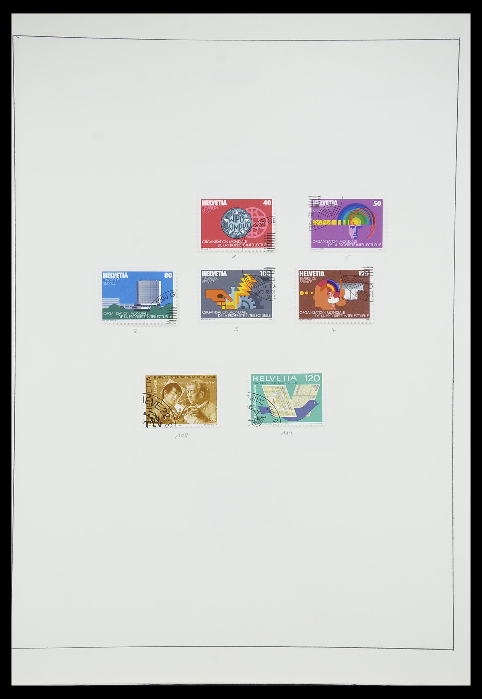 33327 034 - Postzegelverzameling 33327 Zwitserland dienst 1922-1989.