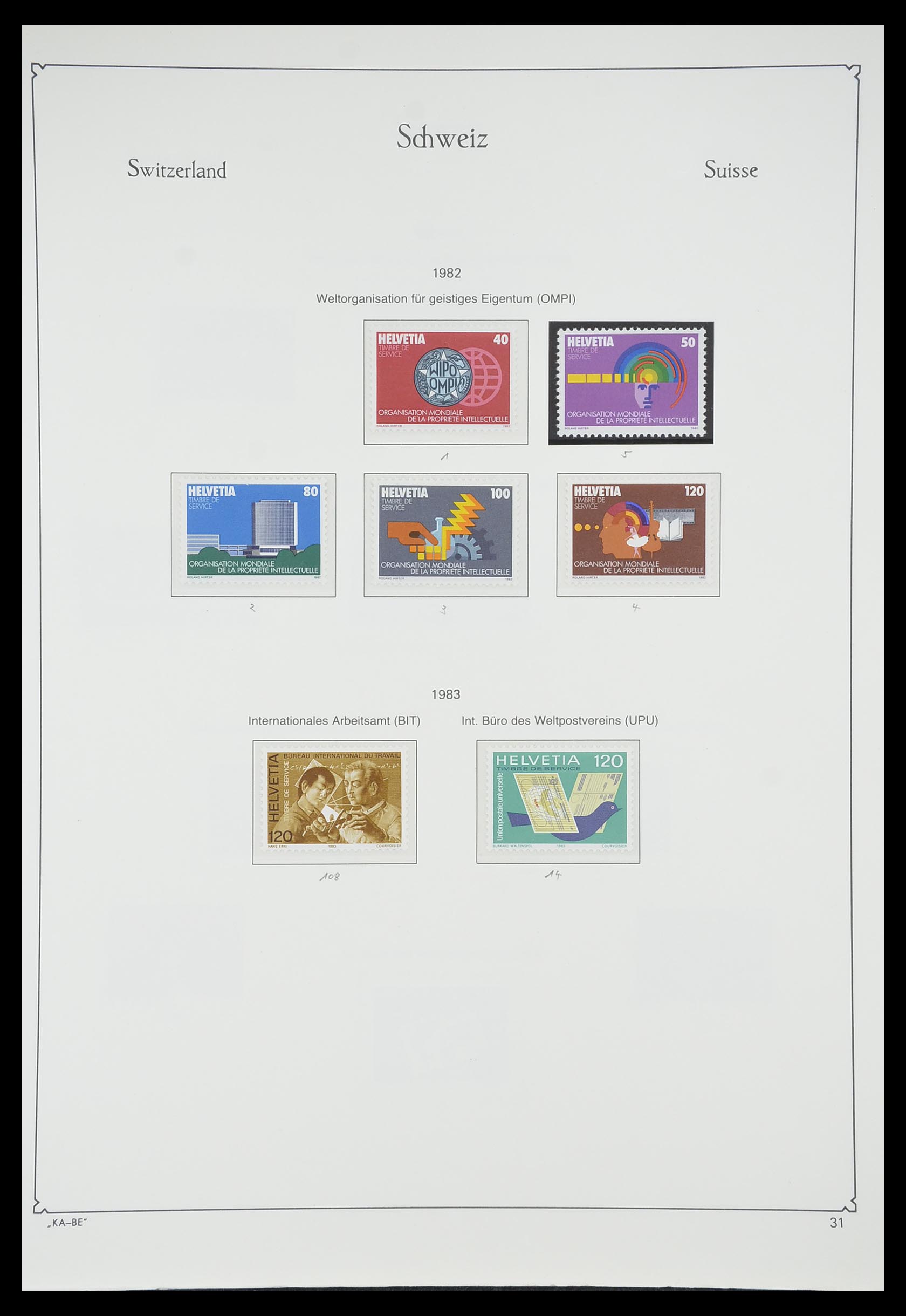33327 035 - Postzegelverzameling 33327 Zwitserland dienst 1922-1989.
