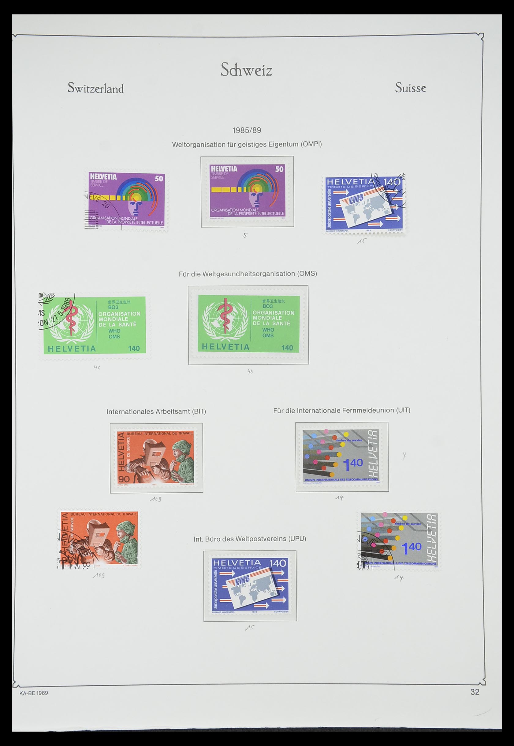 33327 036 - Postzegelverzameling 33327 Zwitserland dienst 1922-1989.