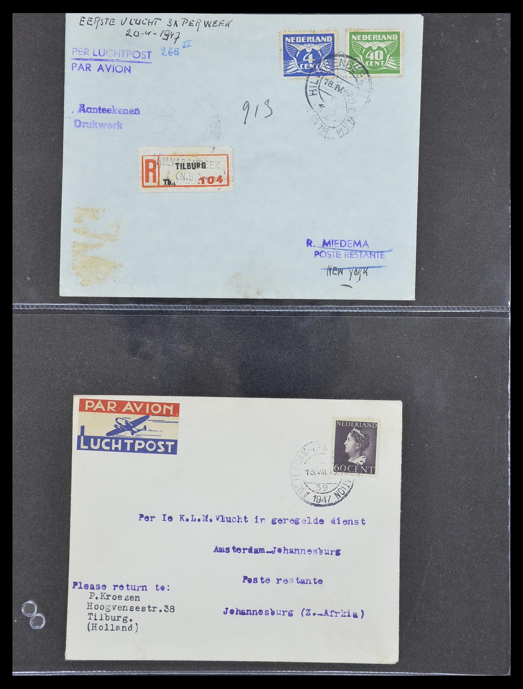 33330 027 - Stamp collection 33330 Netherlands covers 1852-1959.