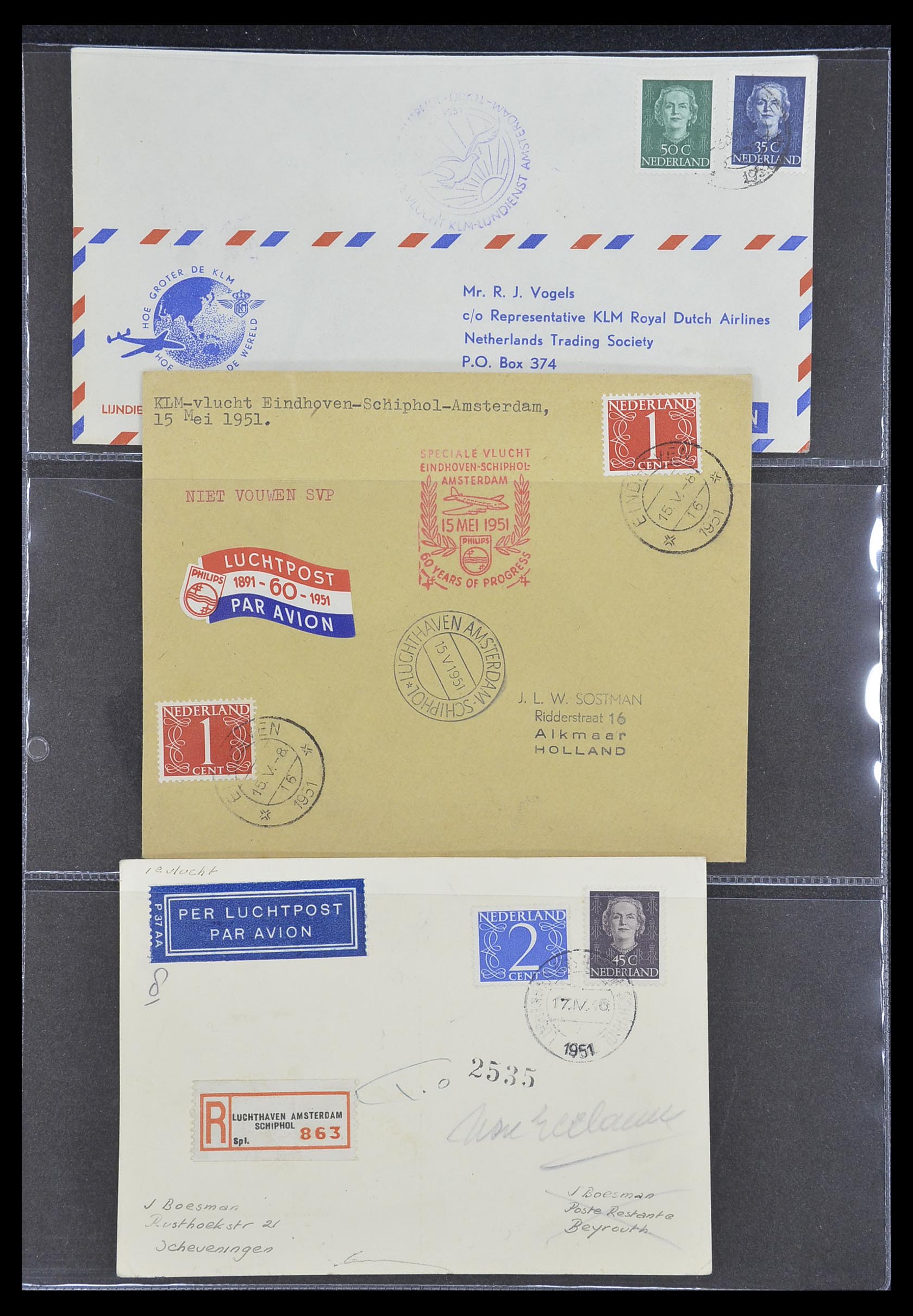 33330 051 - Stamp collection 33330 Netherlands covers 1852-1959.
