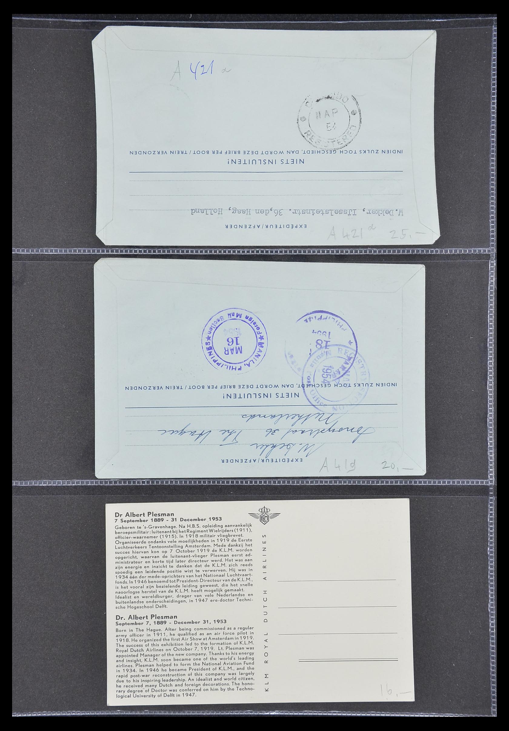 33330 066 - Stamp collection 33330 Netherlands covers 1852-1959.
