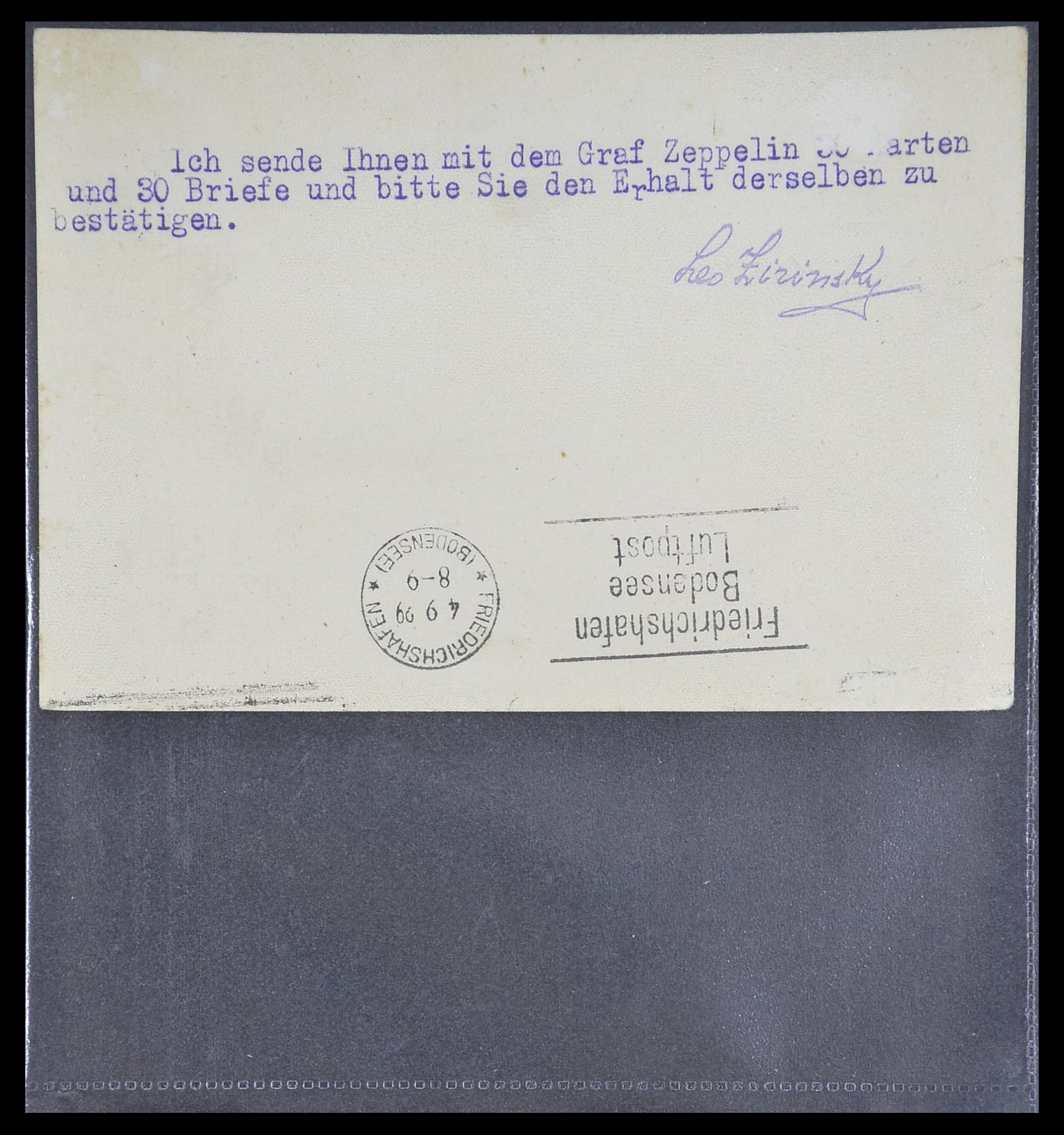 33331 004 - Postzegelverzameling 33331 Zeppelin brieven 1929-1931.