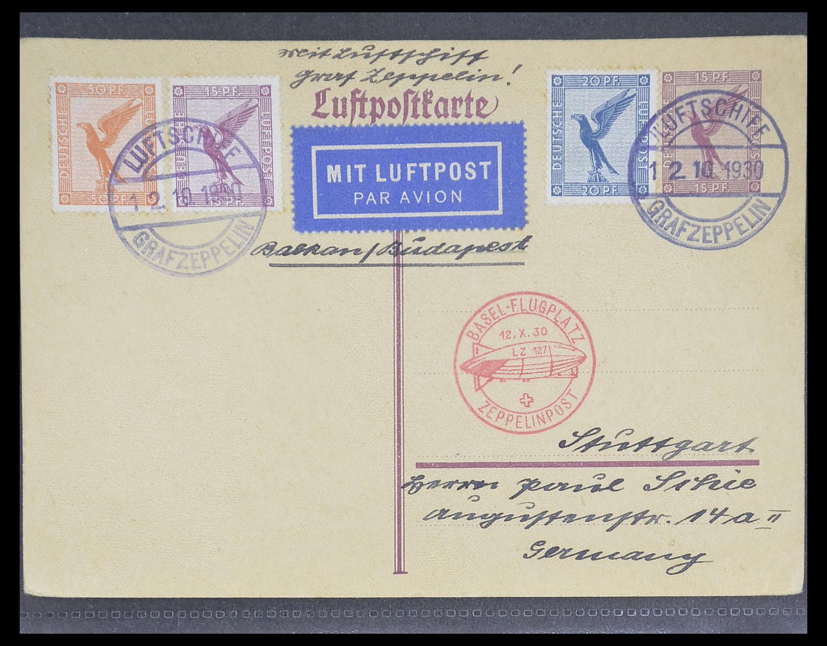 33331 015 - Postzegelverzameling 33331 Zeppelin brieven 1929-1931.