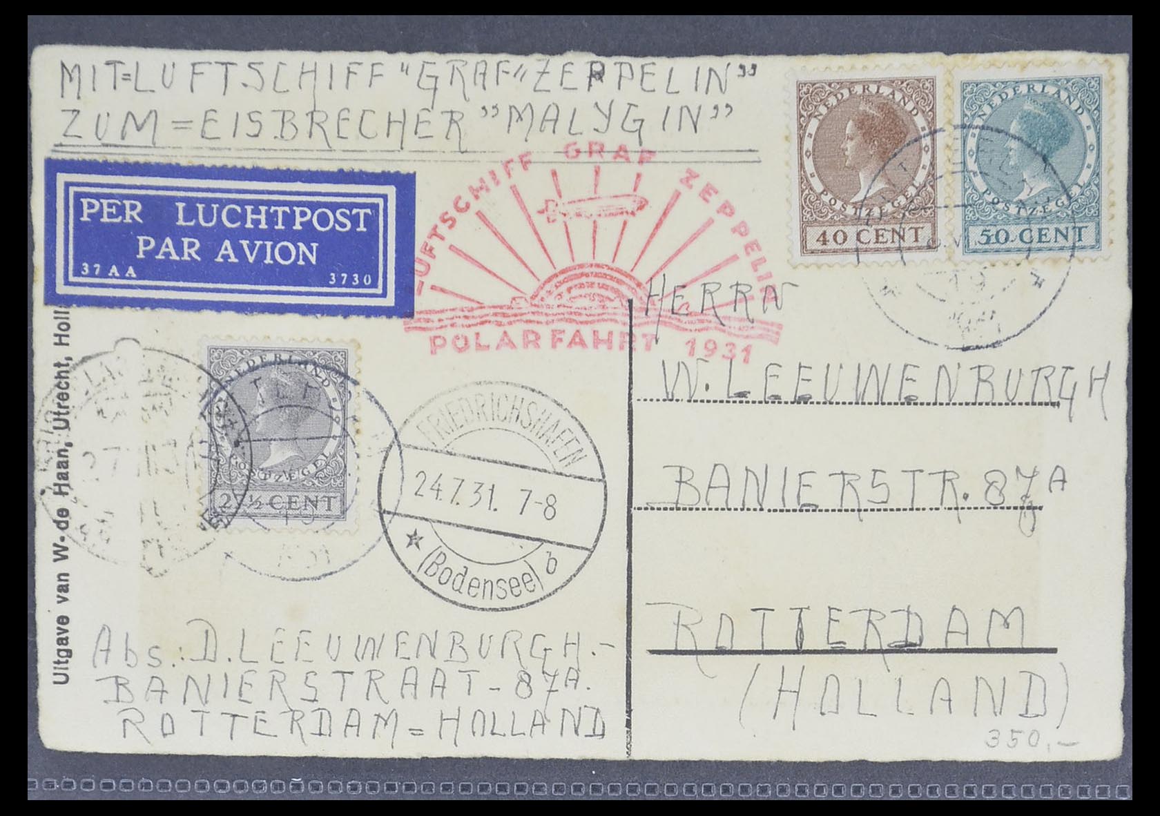 33331 021 - Postzegelverzameling 33331 Zeppelin brieven 1929-1931.
