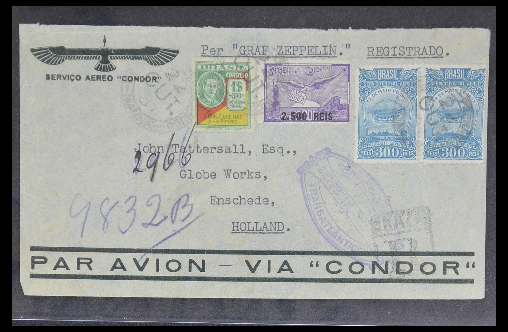 33331 027 - Postzegelverzameling 33331 Zeppelin brieven 1929-1931.