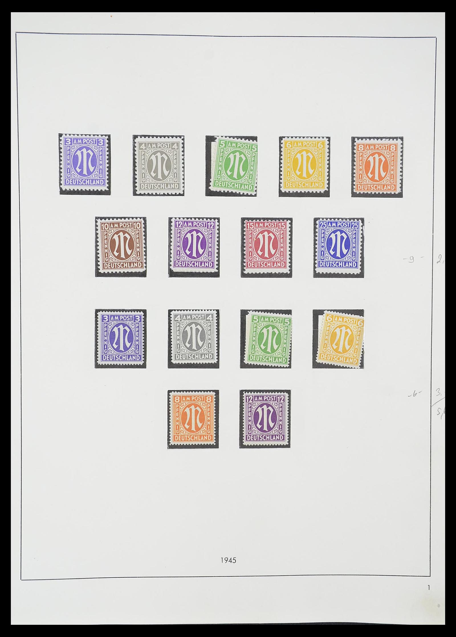 33351 001 - Postzegelverzameling 33351 Geallieerde Zone 1945-1949.