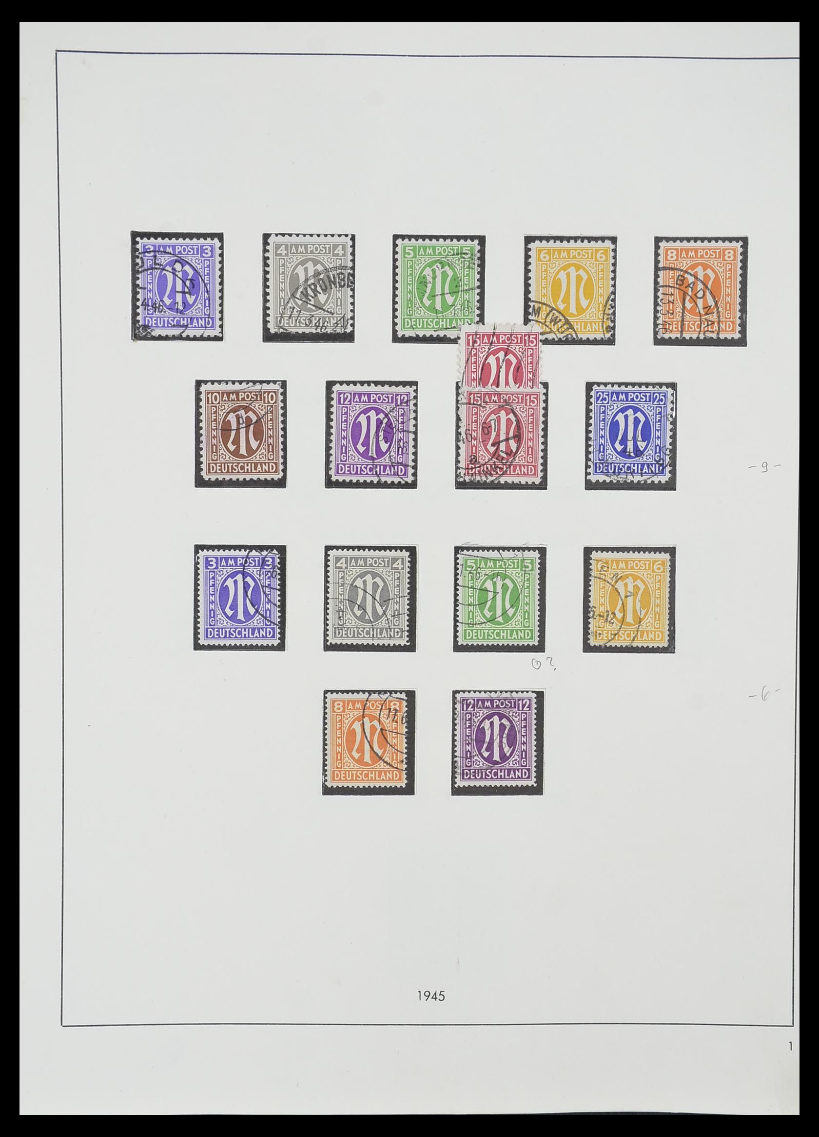 33351 002 - Postzegelverzameling 33351 Geallieerde Zone 1945-1949.
