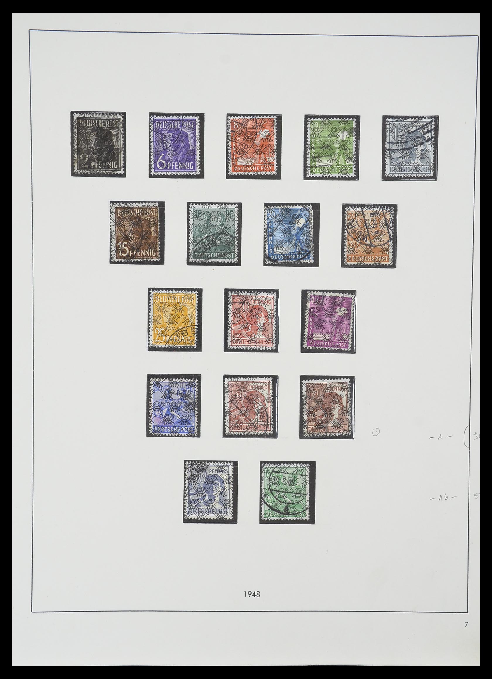 33351 014 - Postzegelverzameling 33351 Geallieerde Zone 1945-1949.