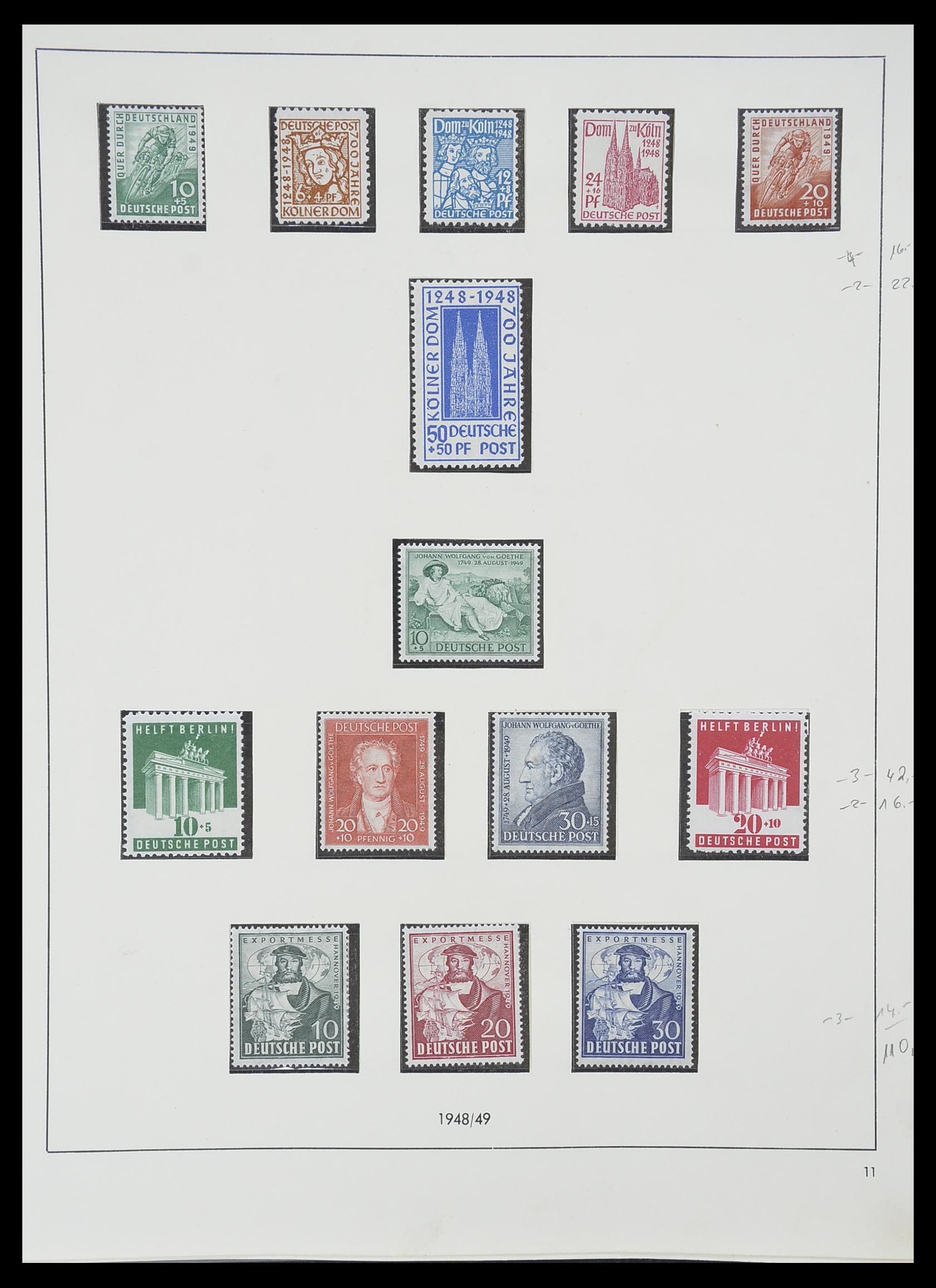 33351 021 - Postzegelverzameling 33351 Geallieerde Zone 1945-1949.