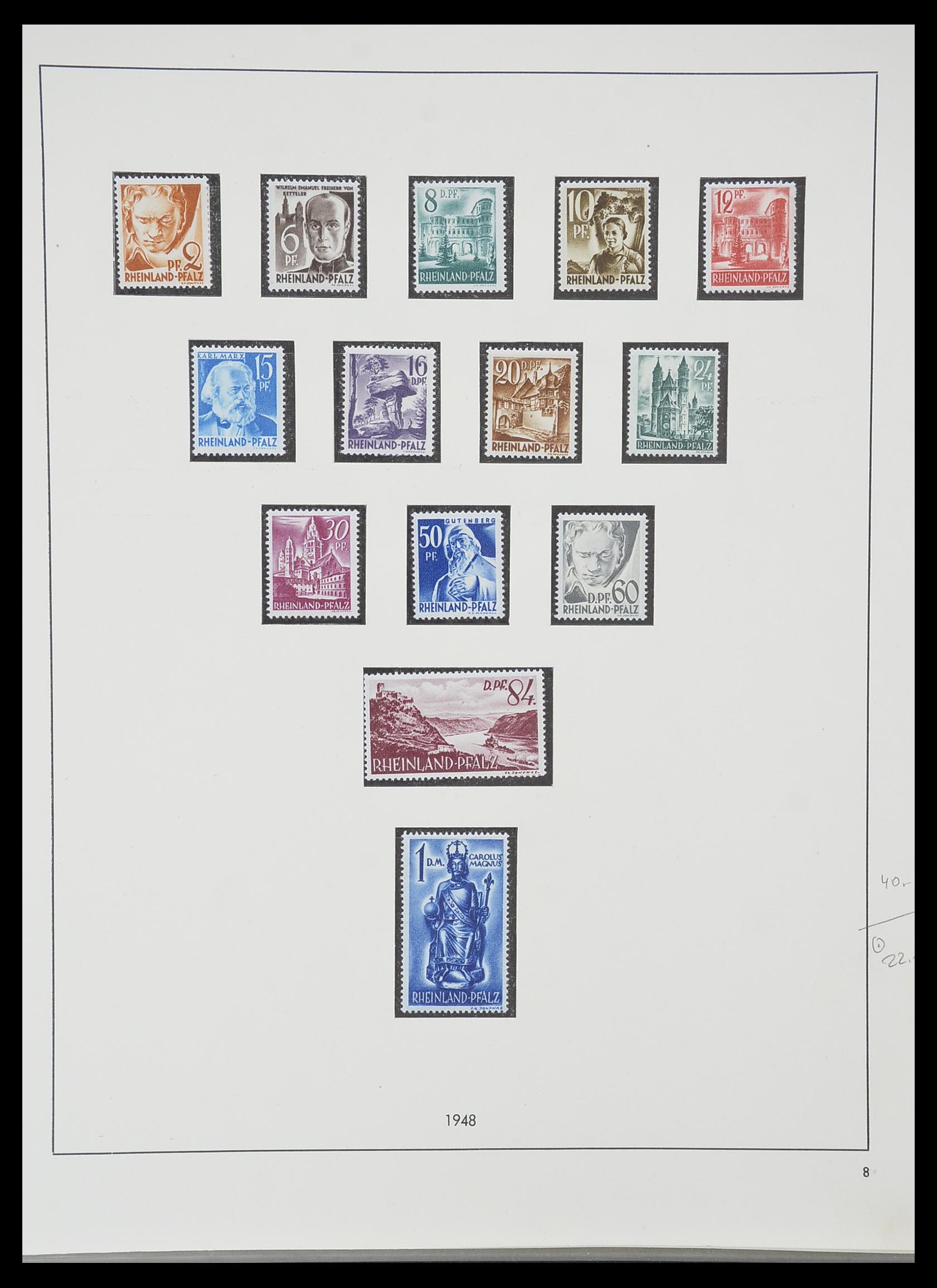 33351 037 - Postzegelverzameling 33351 Geallieerde Zone 1945-1949.
