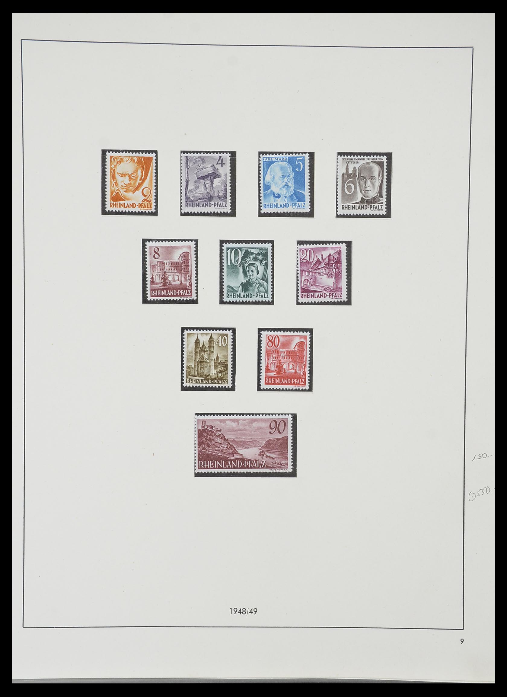 33351 038 - Postzegelverzameling 33351 Geallieerde Zone 1945-1949.