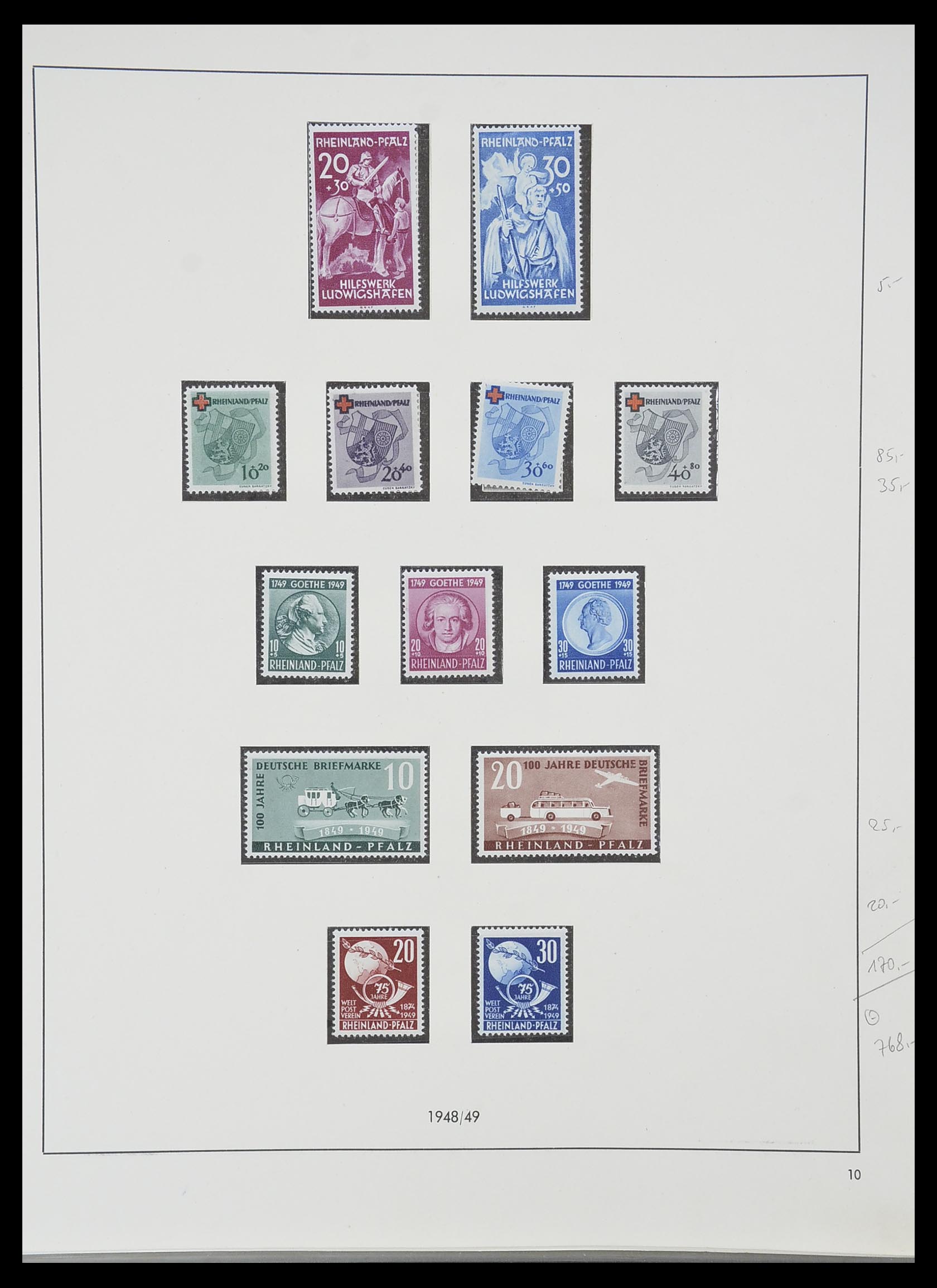 33351 039 - Postzegelverzameling 33351 Geallieerde Zone 1945-1949.