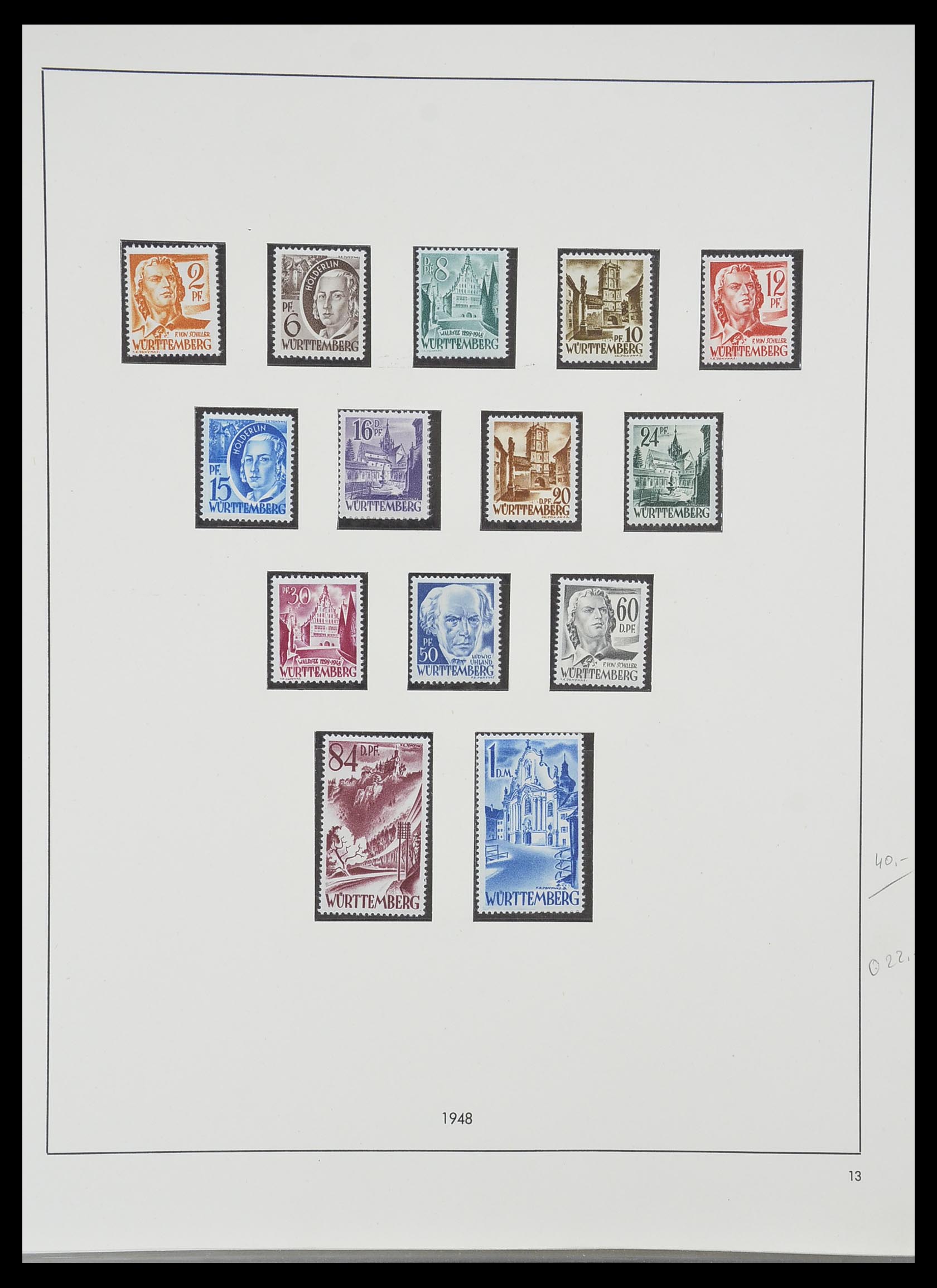 33351 043 - Postzegelverzameling 33351 Geallieerde Zone 1945-1949.
