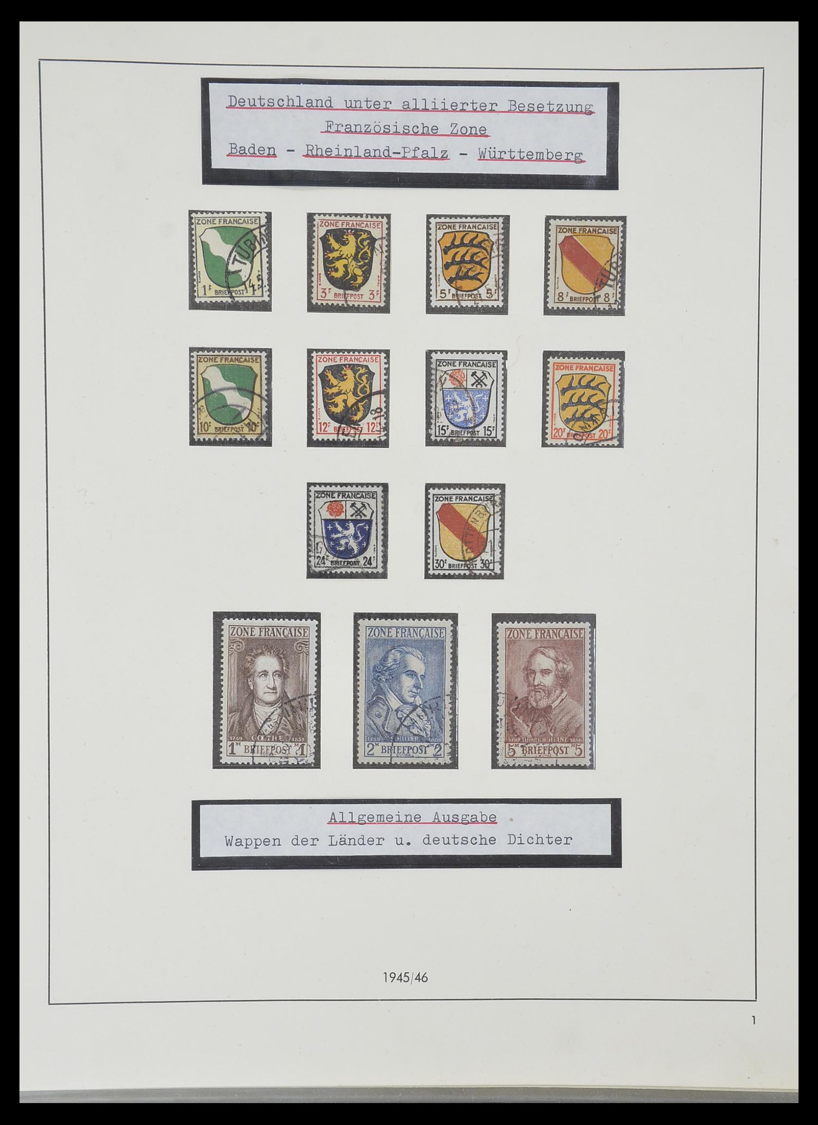 33351 047 - Postzegelverzameling 33351 Geallieerde Zone 1945-1949.