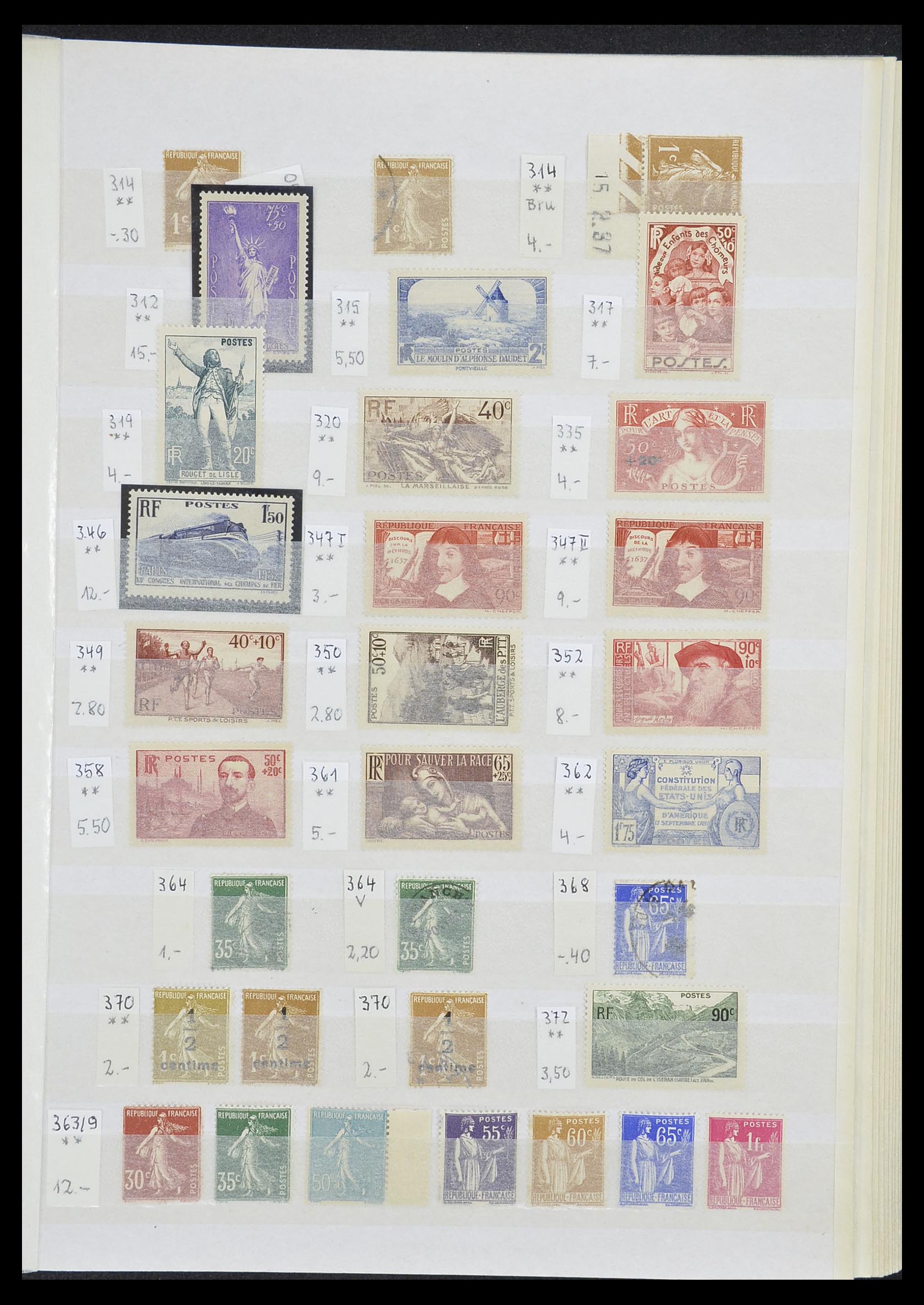33355 014 - Postzegelverzameling 33355 Frankrijk 1849-1972.