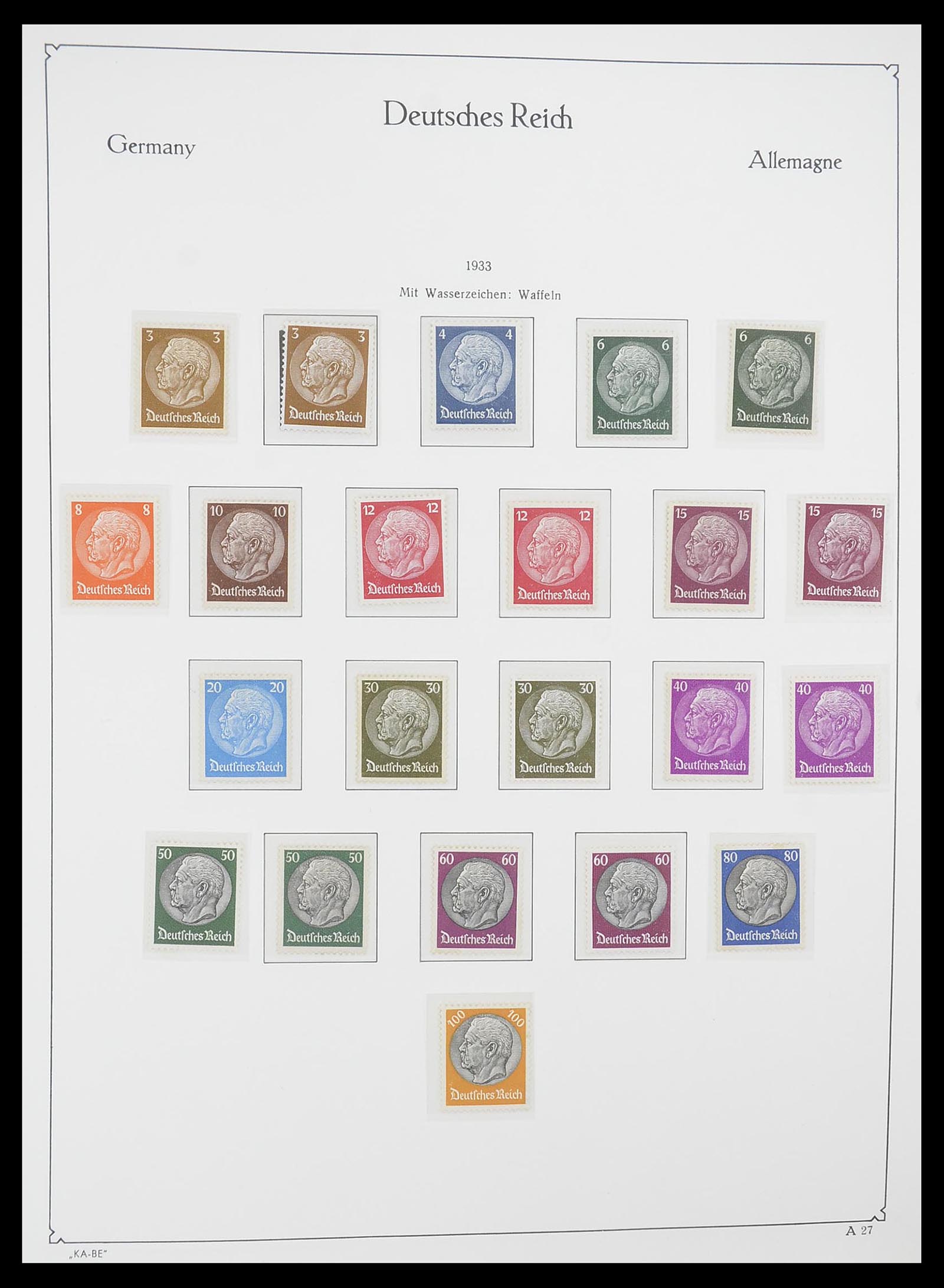 33358 001 - Postzegelverzameling 33358 Duitse Rijk 1933-1945.