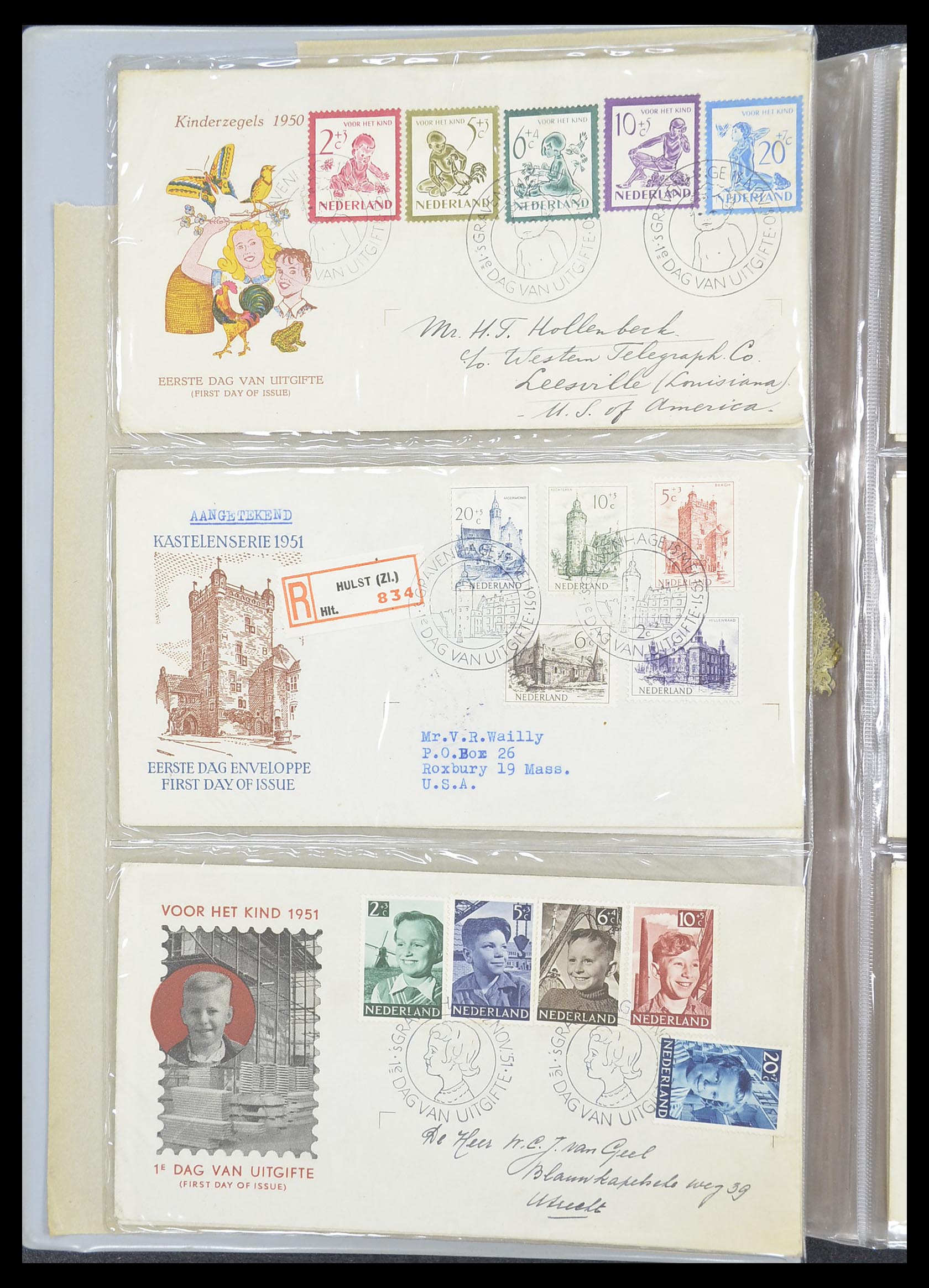 33369 002 - Stamp collection 33369 Netherlands FDC's 1950-1989.