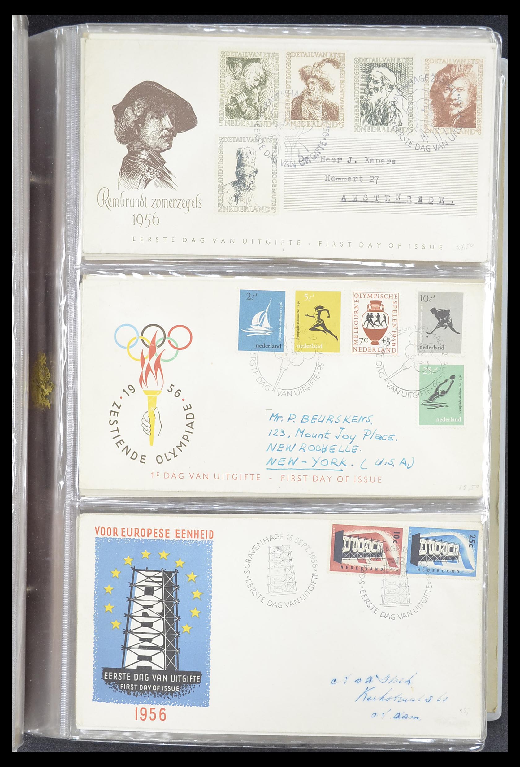33369 009 - Stamp collection 33369 Netherlands FDC's 1950-1989.