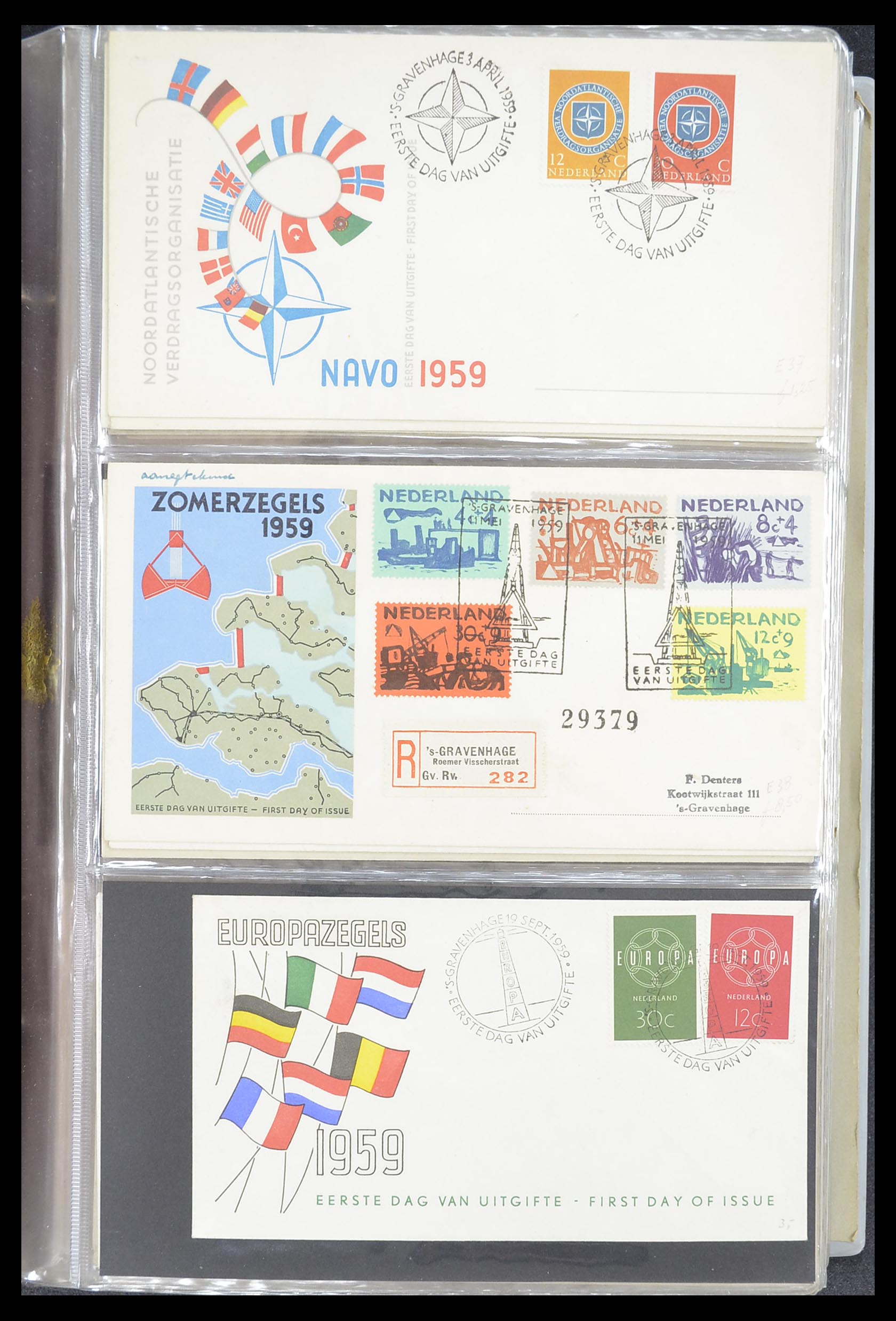 33369 013 - Stamp collection 33369 Netherlands FDC's 1950-1989.