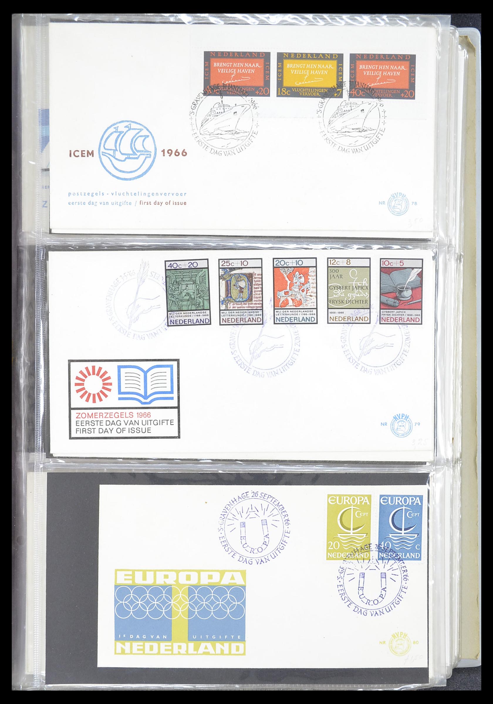 33369 027 - Stamp collection 33369 Netherlands FDC's 1950-1989.