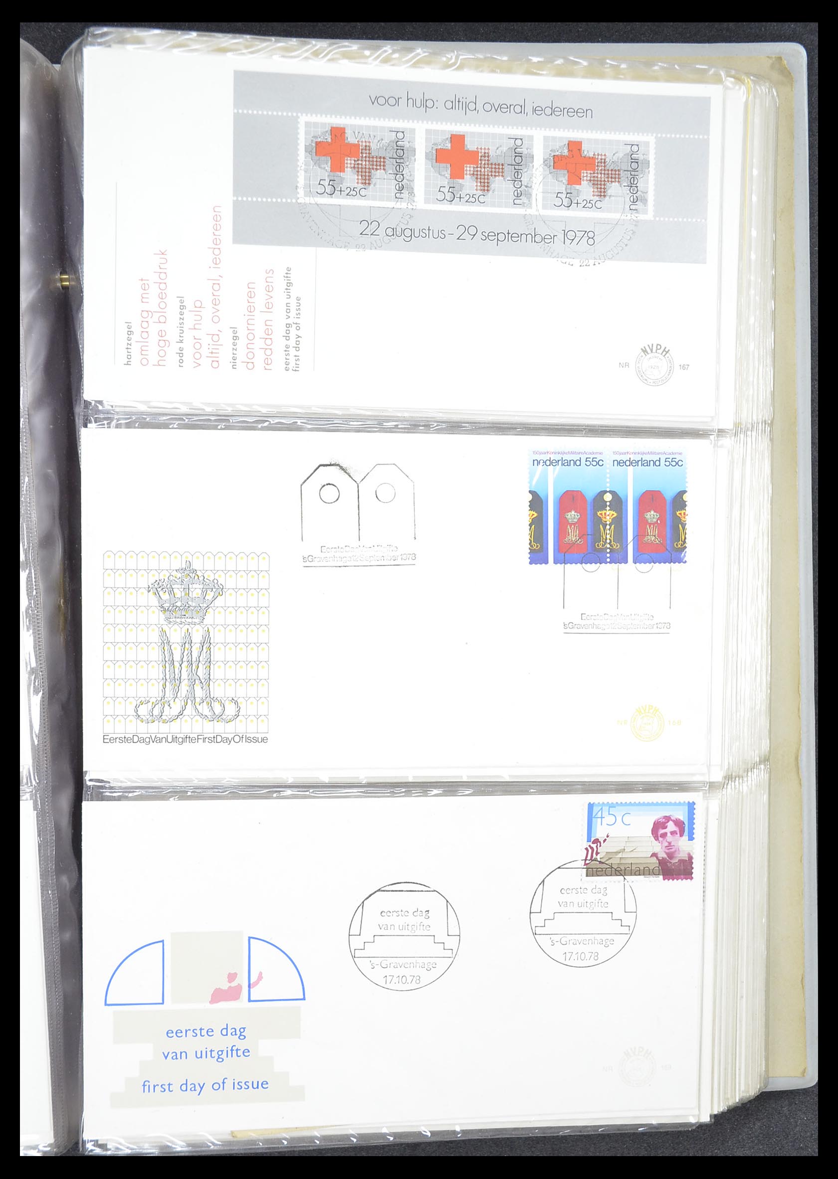 33369 059 - Stamp collection 33369 Netherlands FDC's 1950-1989.