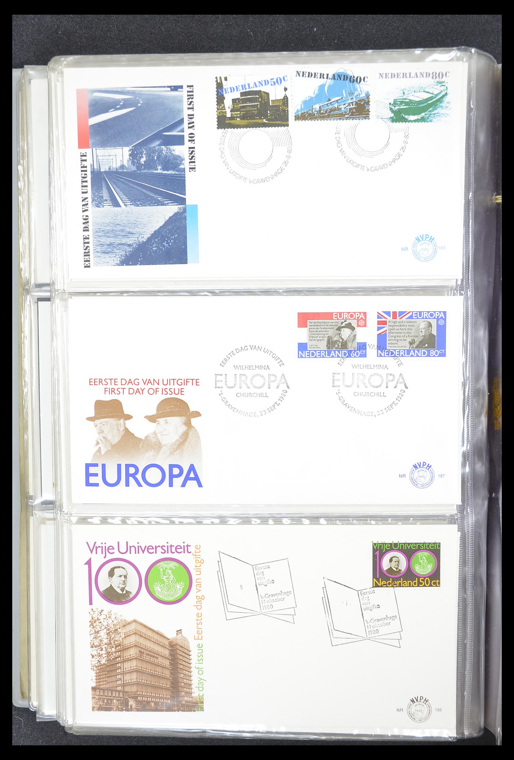 33369 067 - Stamp collection 33369 Netherlands FDC's 1950-1989.
