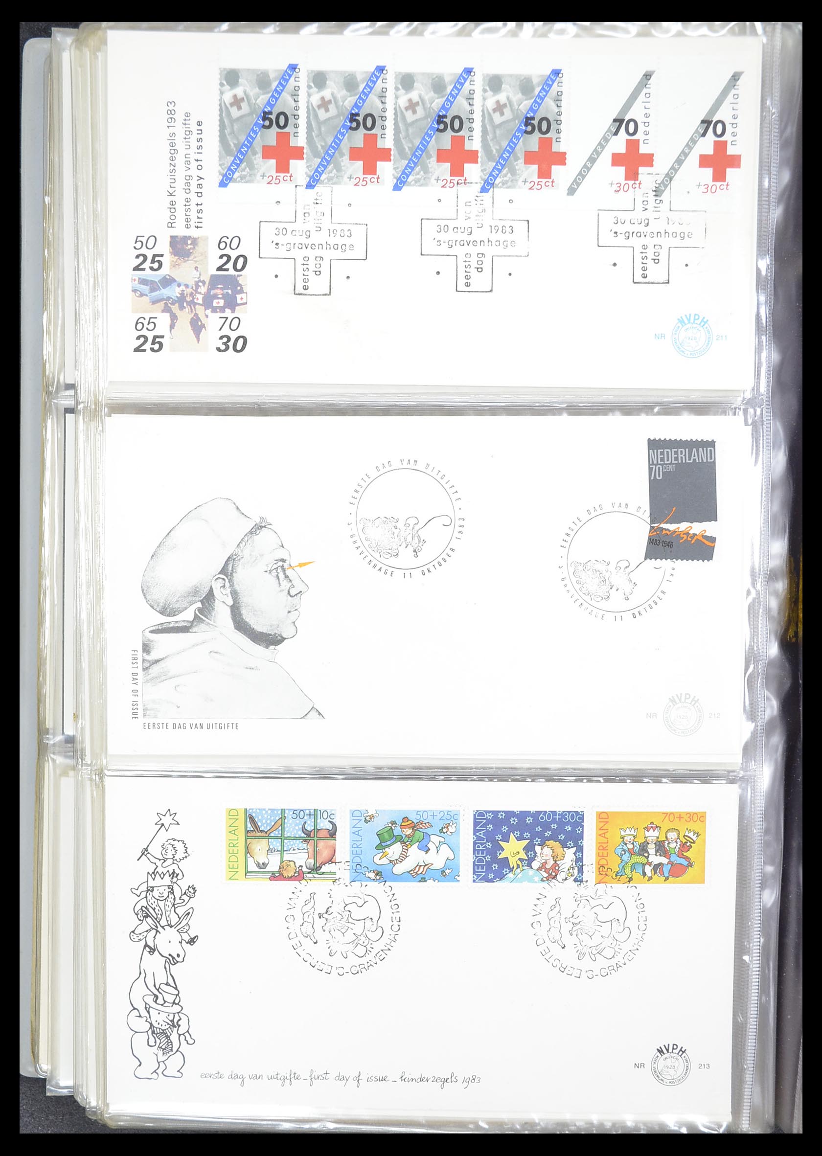 33369 076 - Stamp collection 33369 Netherlands FDC's 1950-1989.