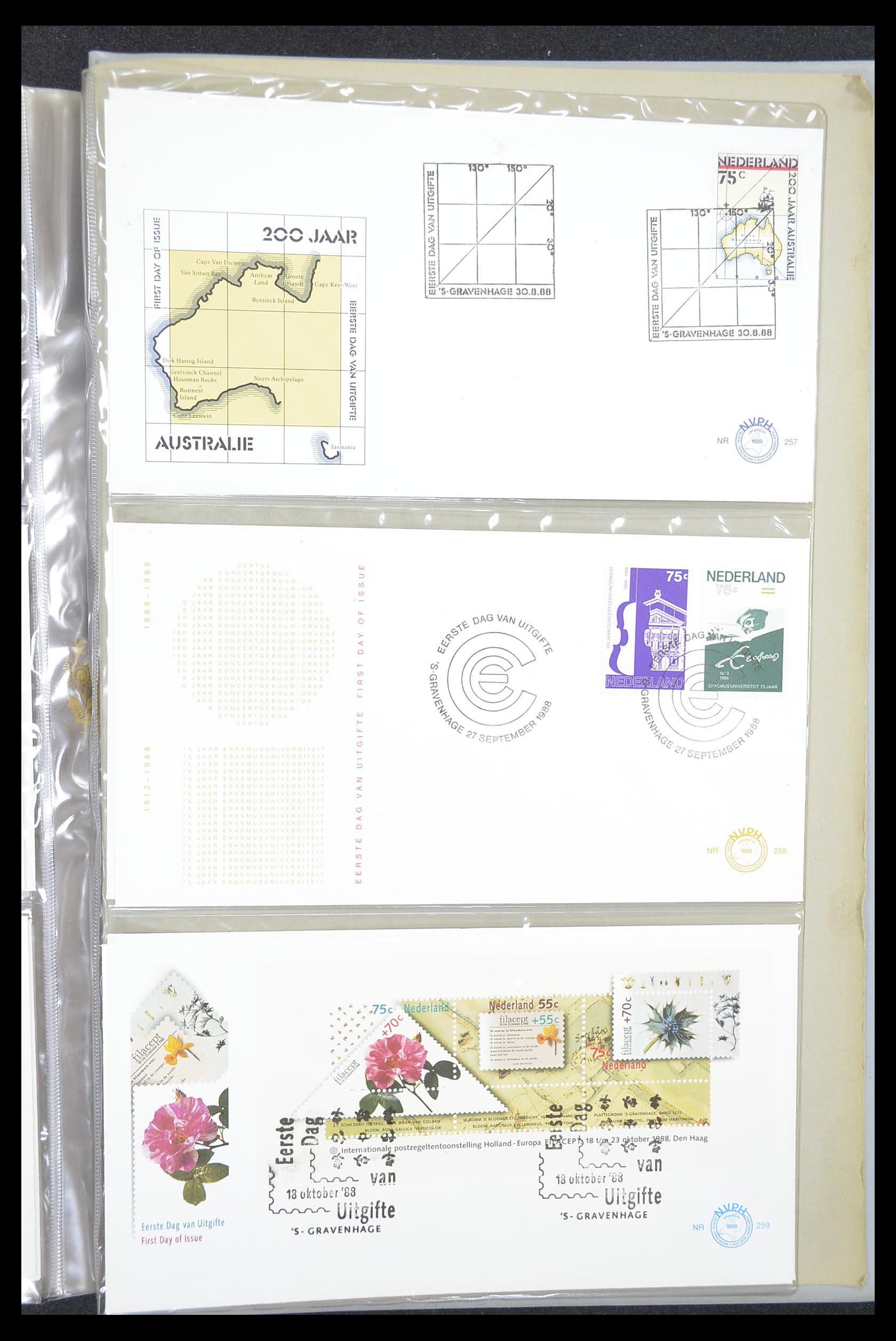 33369 094 - Stamp collection 33369 Netherlands FDC's 1950-1989.