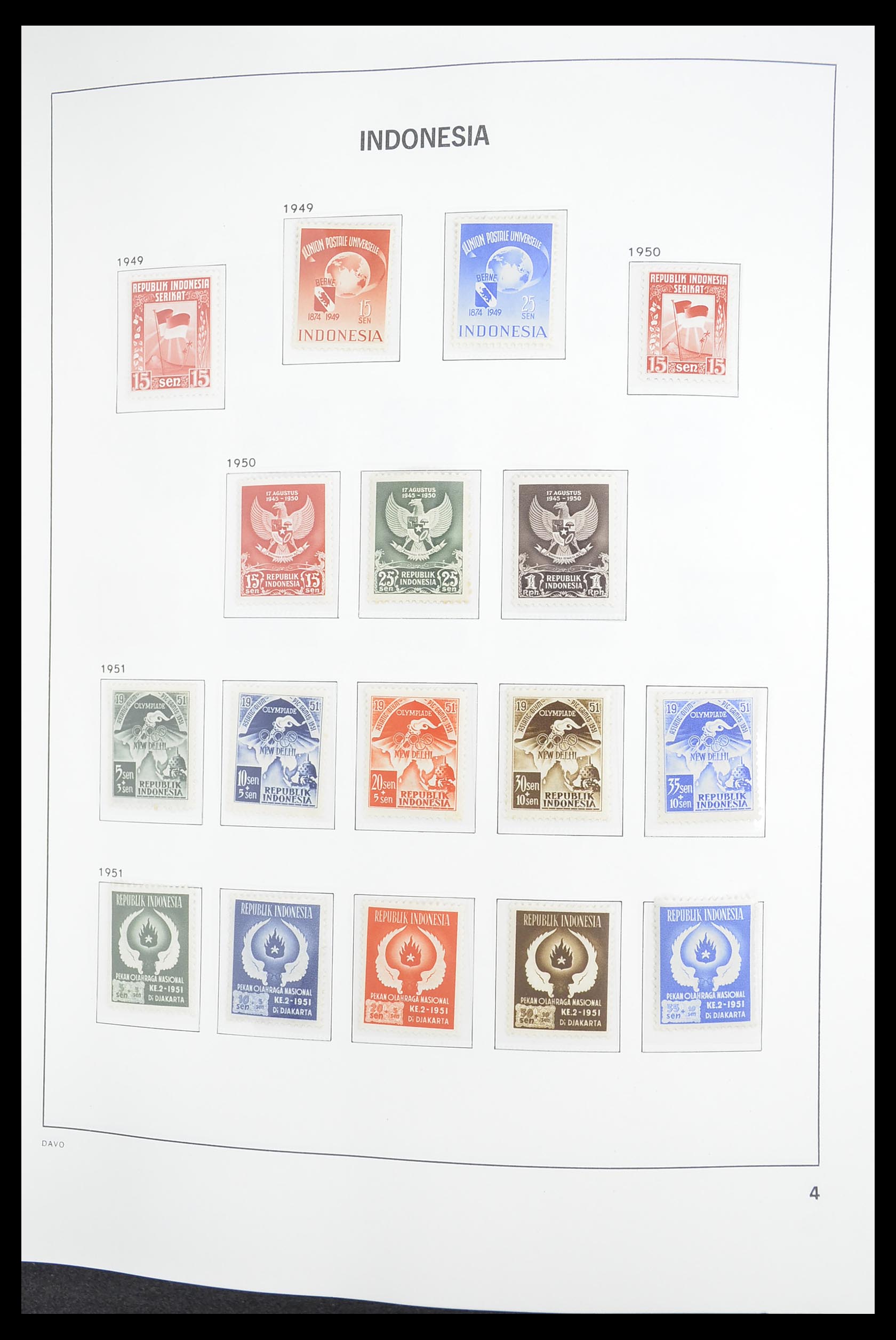33374 004 - Postzegelverzameling 33374 Indonesië 1949-1995.