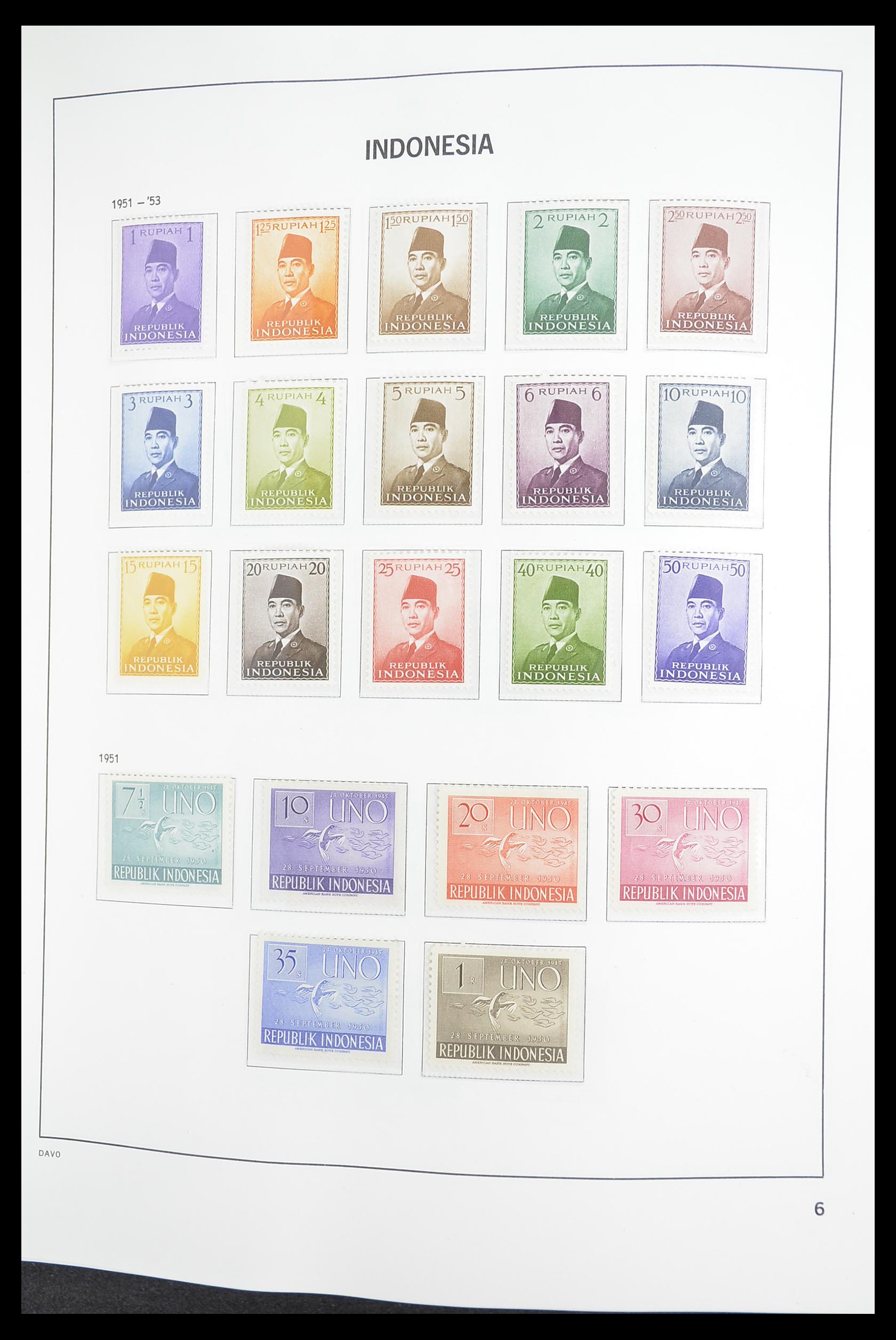 33374 006 - Postzegelverzameling 33374 Indonesië 1949-1995.