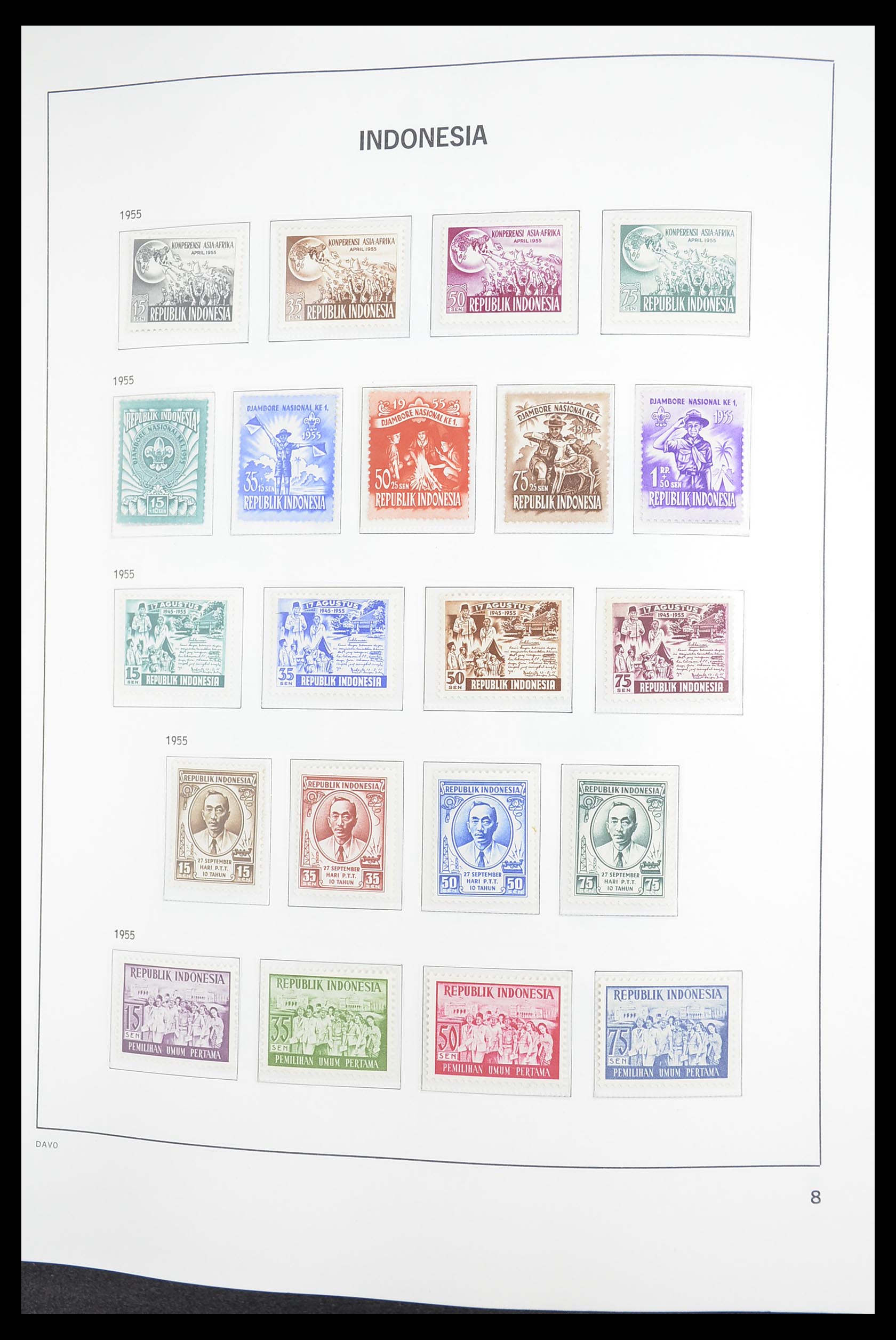 33374 008 - Postzegelverzameling 33374 Indonesië 1949-1995.