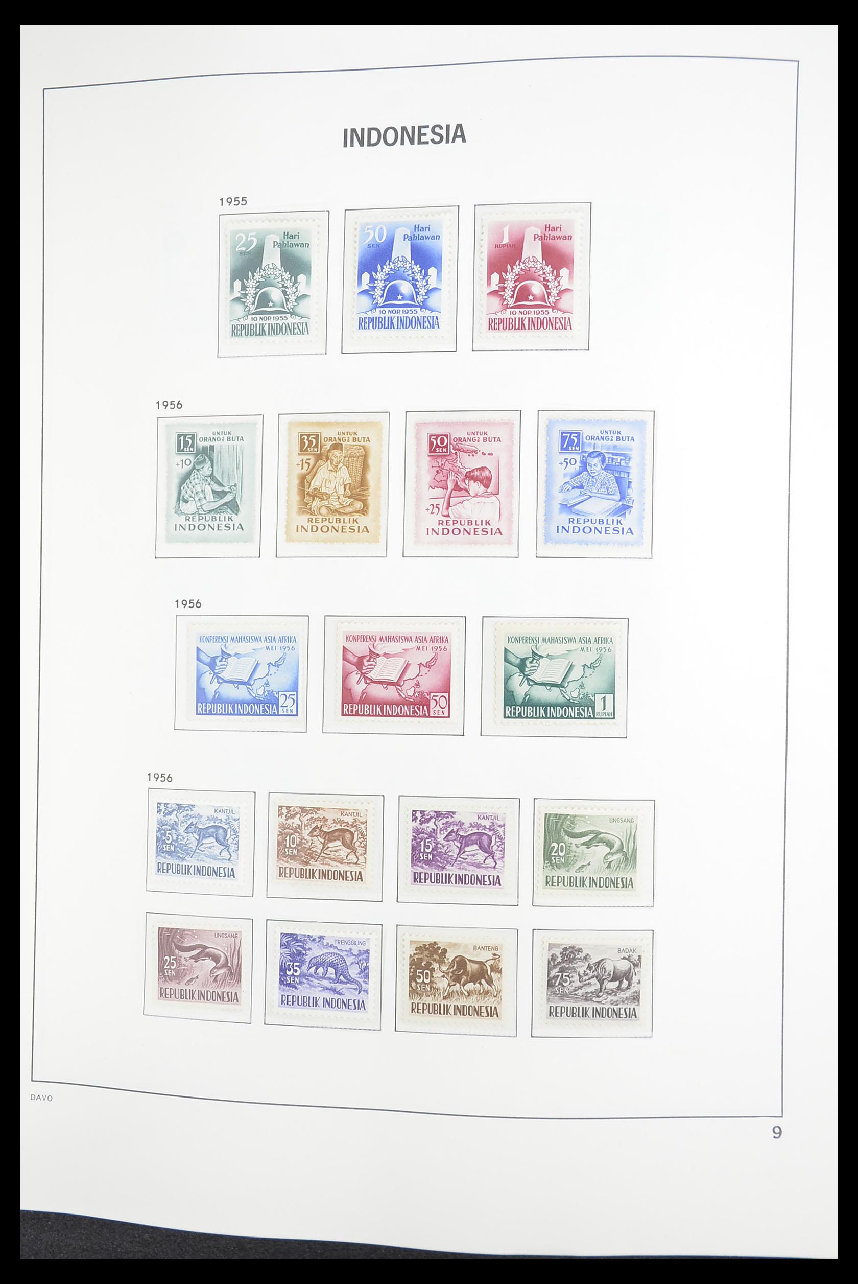 33374 009 - Postzegelverzameling 33374 Indonesië 1949-1995.