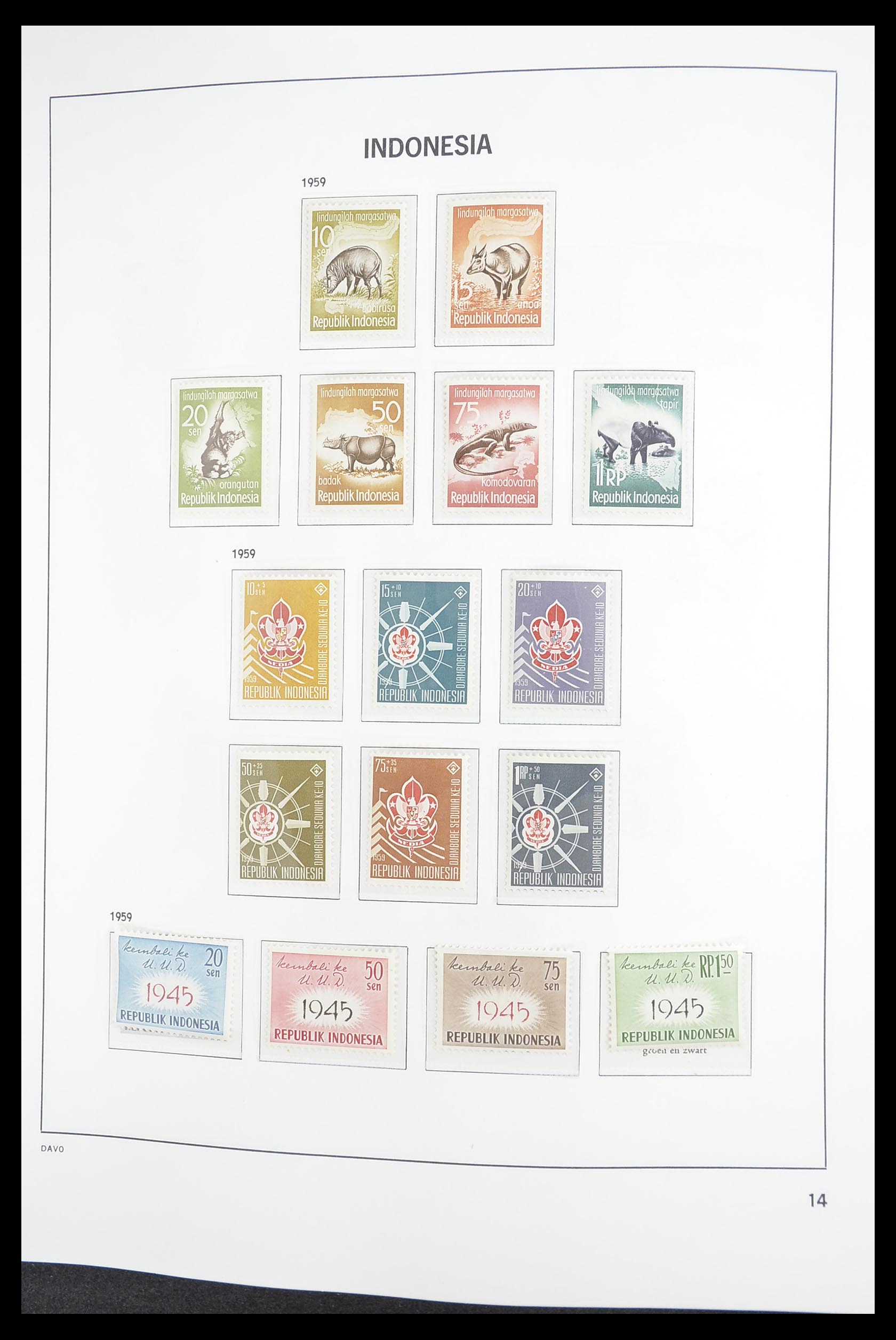 33374 014 - Postzegelverzameling 33374 Indonesië 1949-1995.