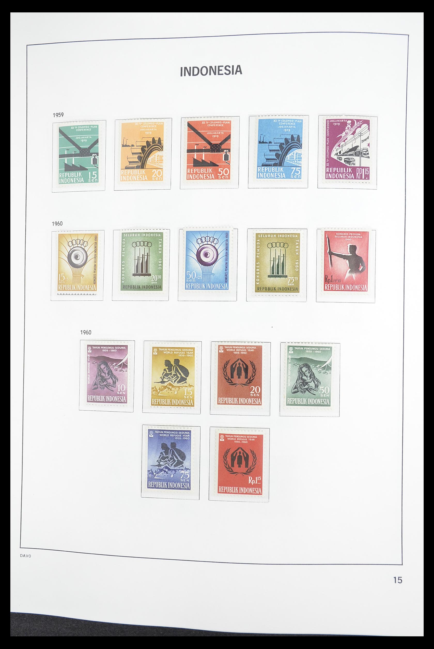 33374 015 - Postzegelverzameling 33374 Indonesië 1949-1995.
