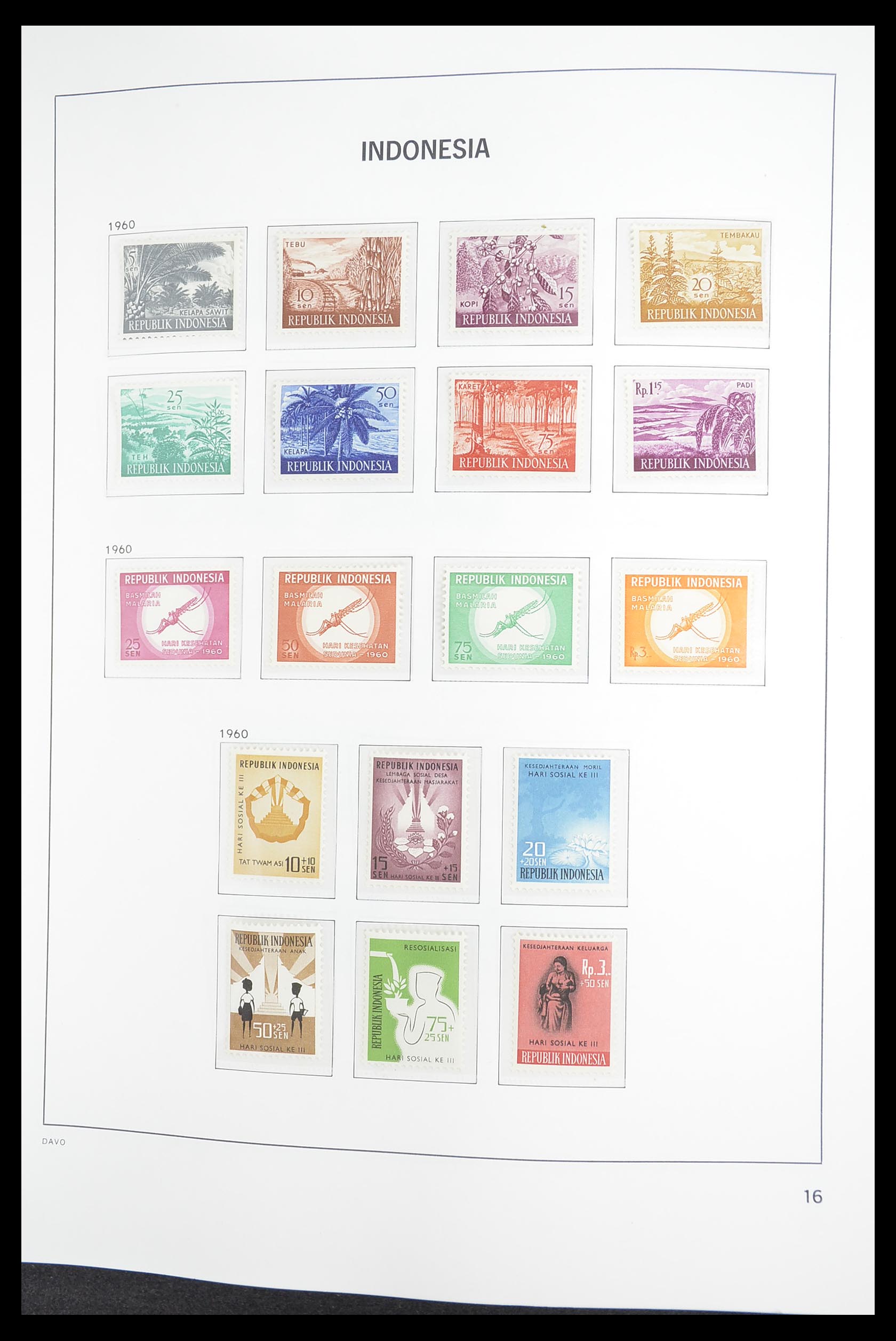 33374 016 - Postzegelverzameling 33374 Indonesië 1949-1995.