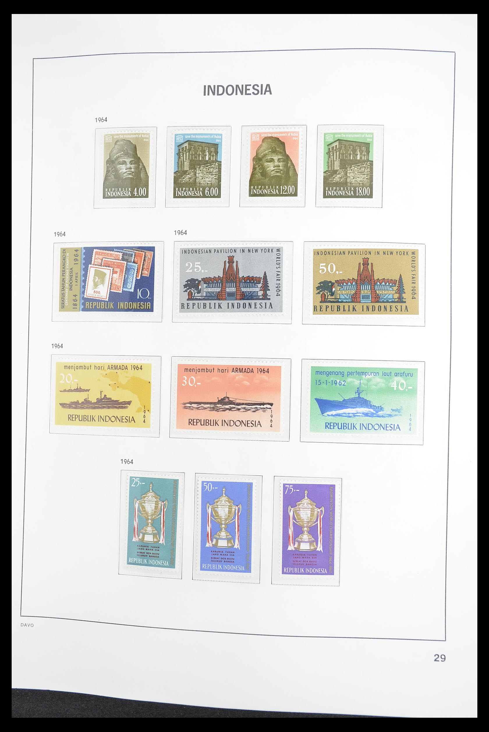 33374 031 - Postzegelverzameling 33374 Indonesië 1949-1995.