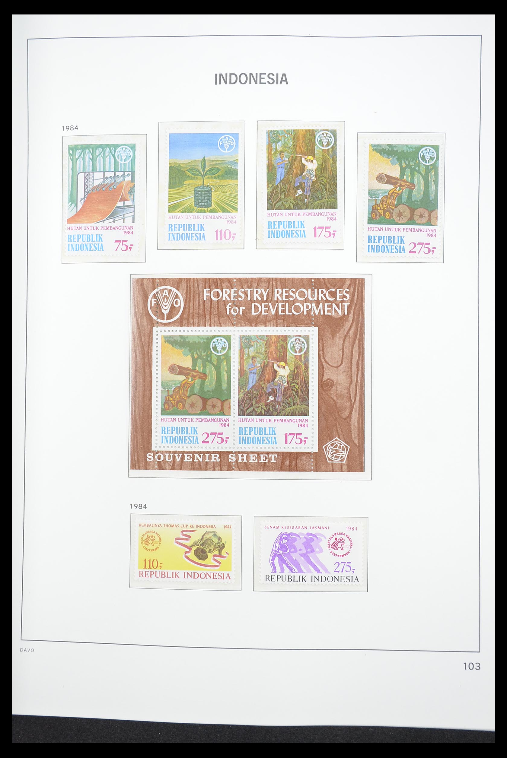 33374 107 - Stamp collection 33374 Indonesia 1949-1995.